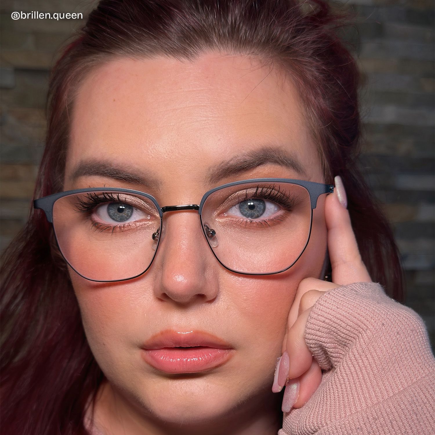 Orpah Grau Browline Metall Brille8