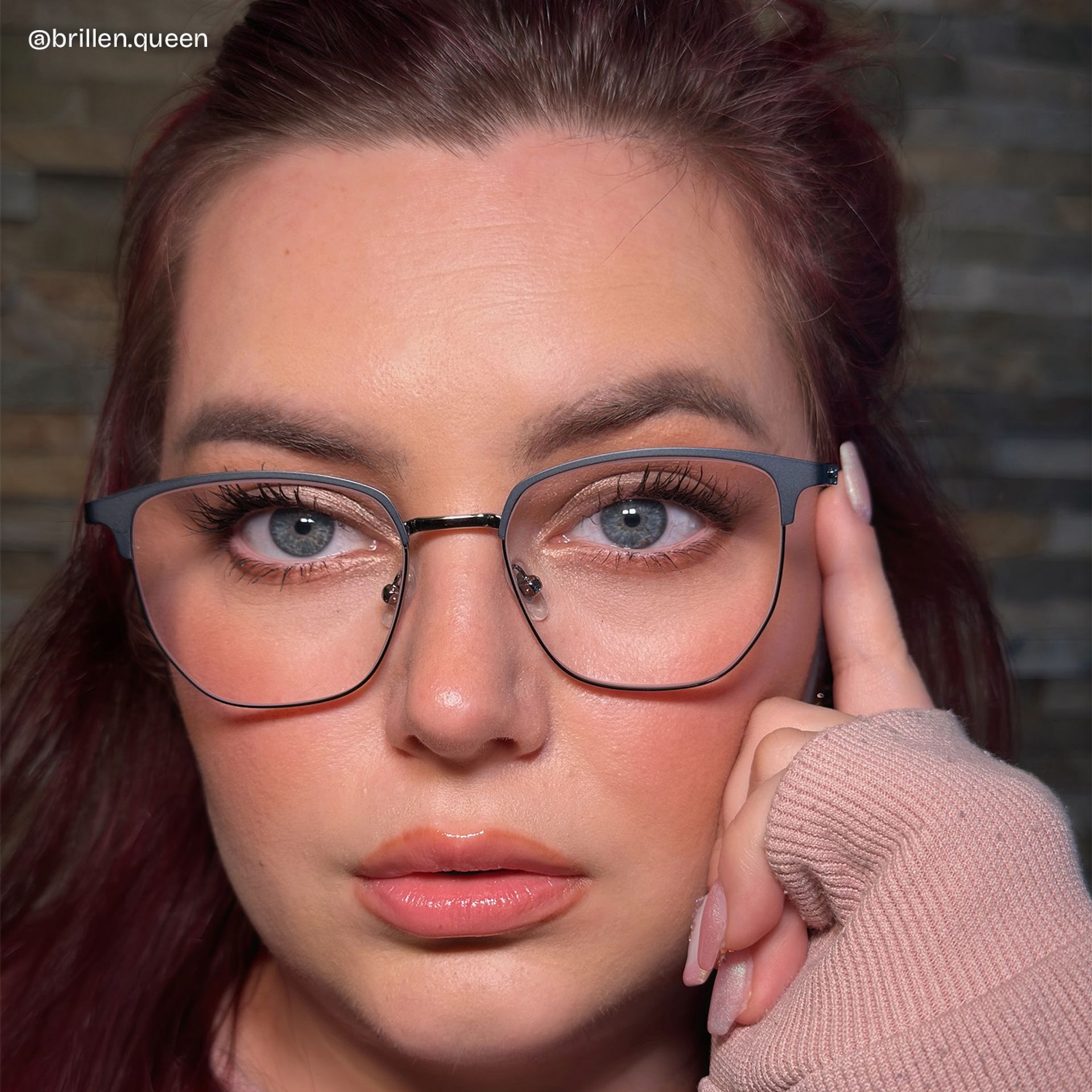 Orpah Grau Browline Metall Brille8