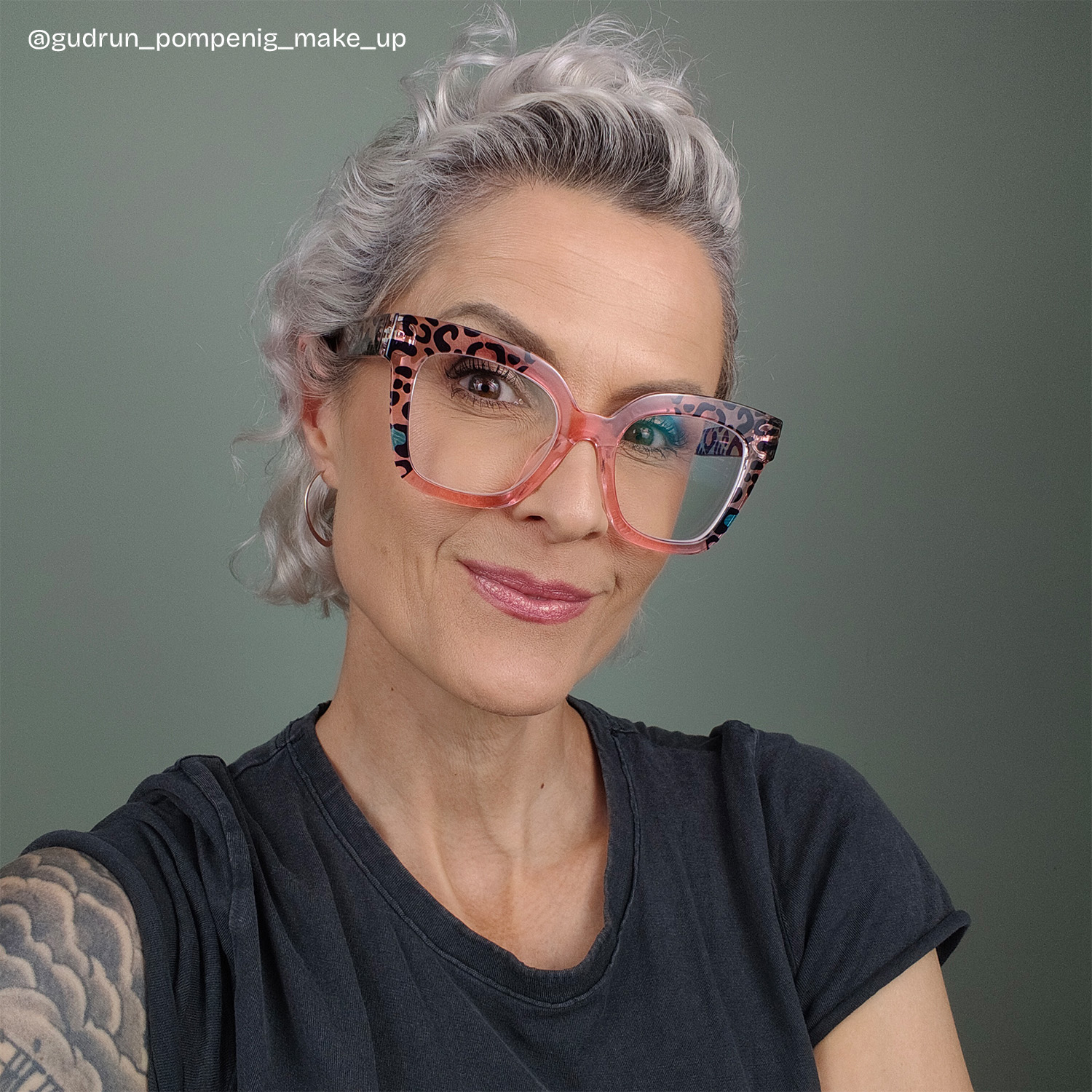 Malcolm Rosa-Leopard Rechteckig Brille10