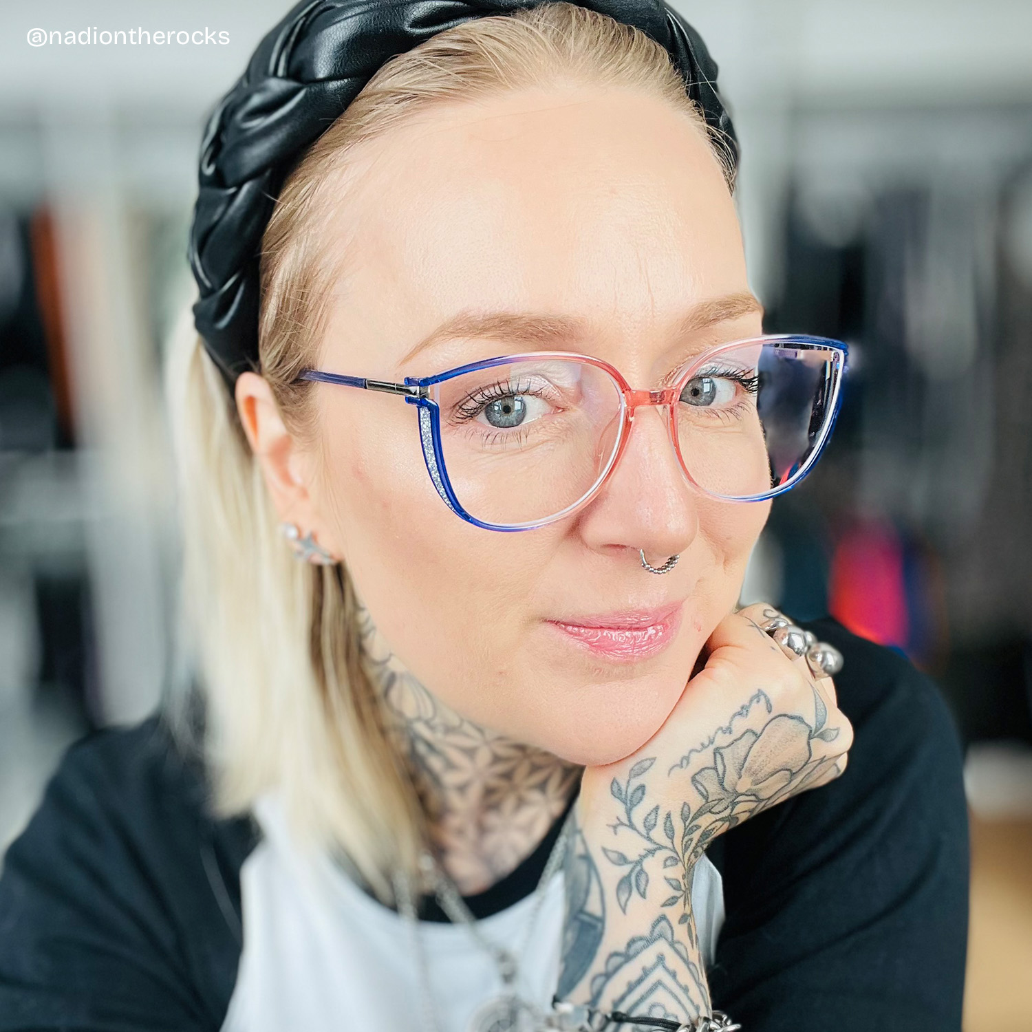 Walden Blau-Orange Cateye Brille7