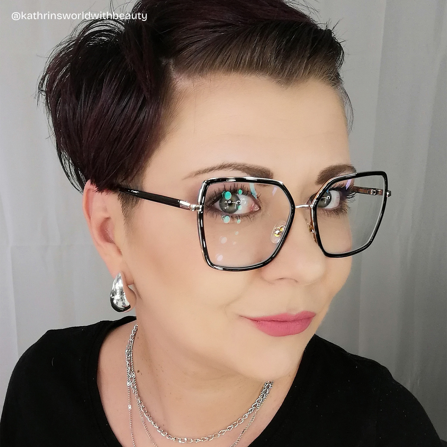 Olicia Schwarz Quadratisch TR90 Brille8
