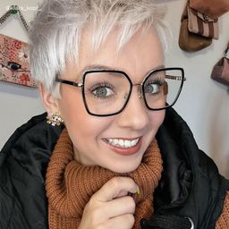 Olicia Schwarz Quadratisch Brille6