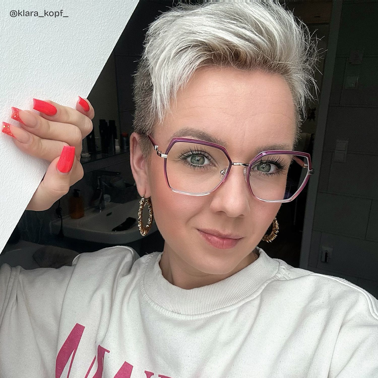 Burt Lila-Rosa Rechteckig Brille7