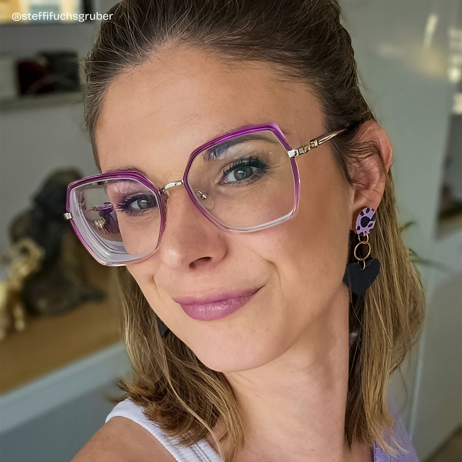 Burt Lila-Rosa Rechteckig Brille9