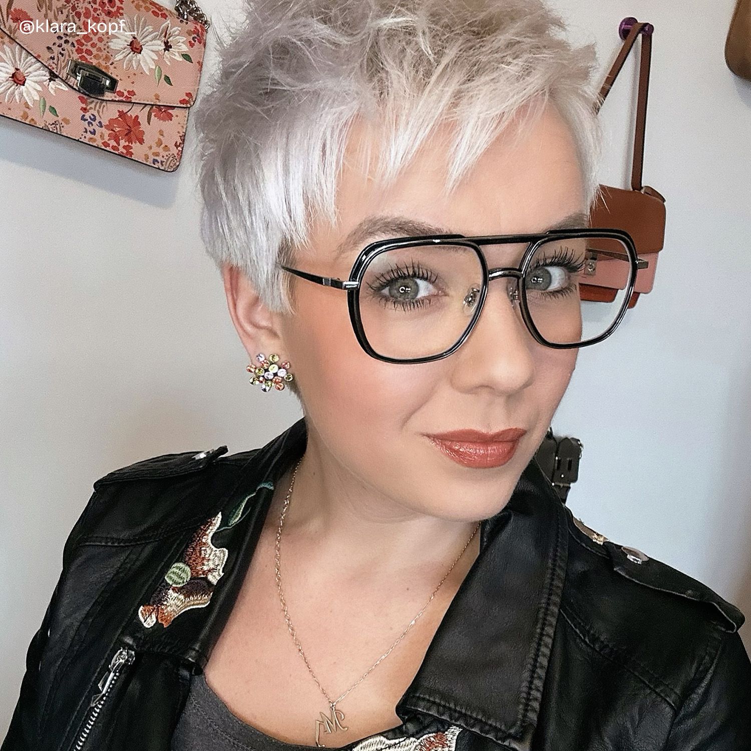 Rickey Schwarz Pilot Gemischte Materialien Brille7