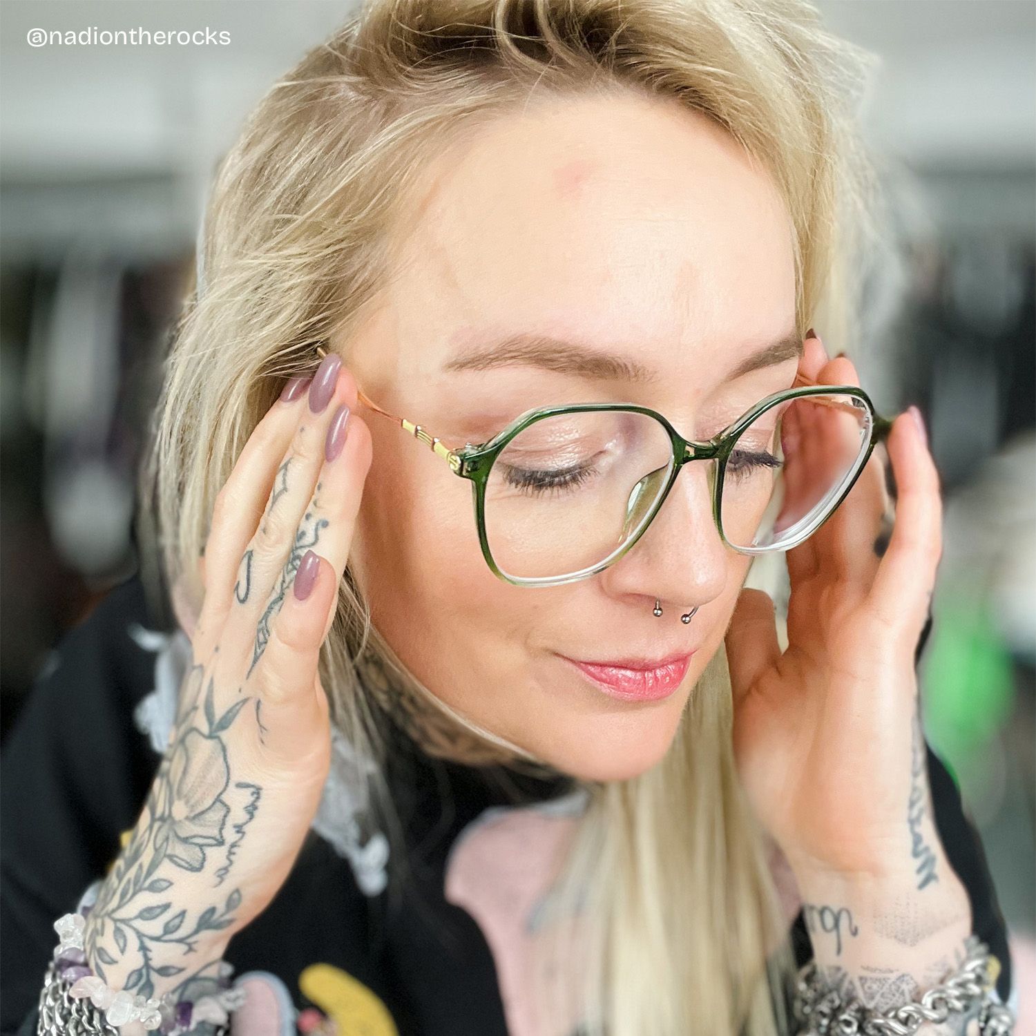 Kayee Grün Geometrisch Brille7