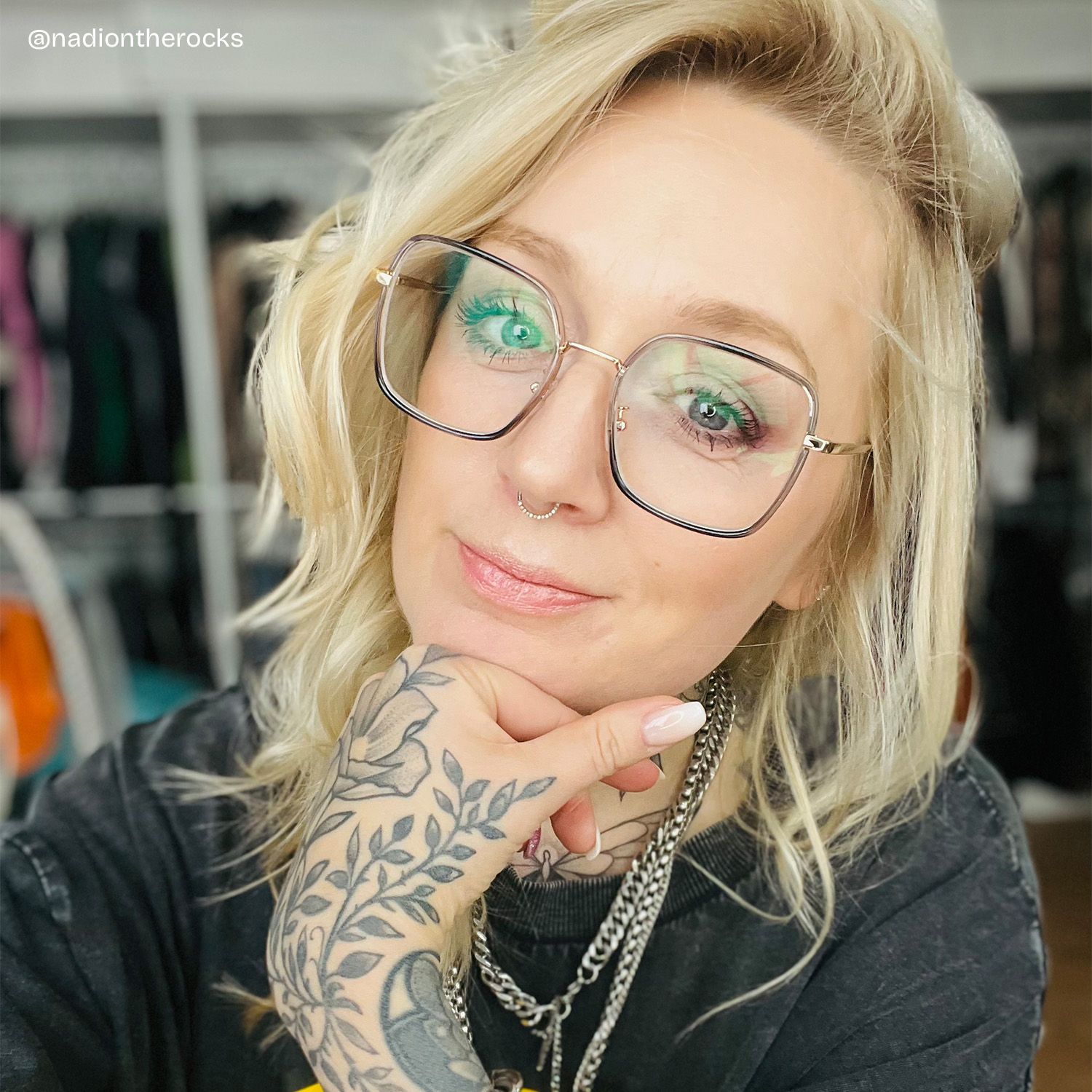 Kelby Grau-Schwarz Quadratisch Brille5