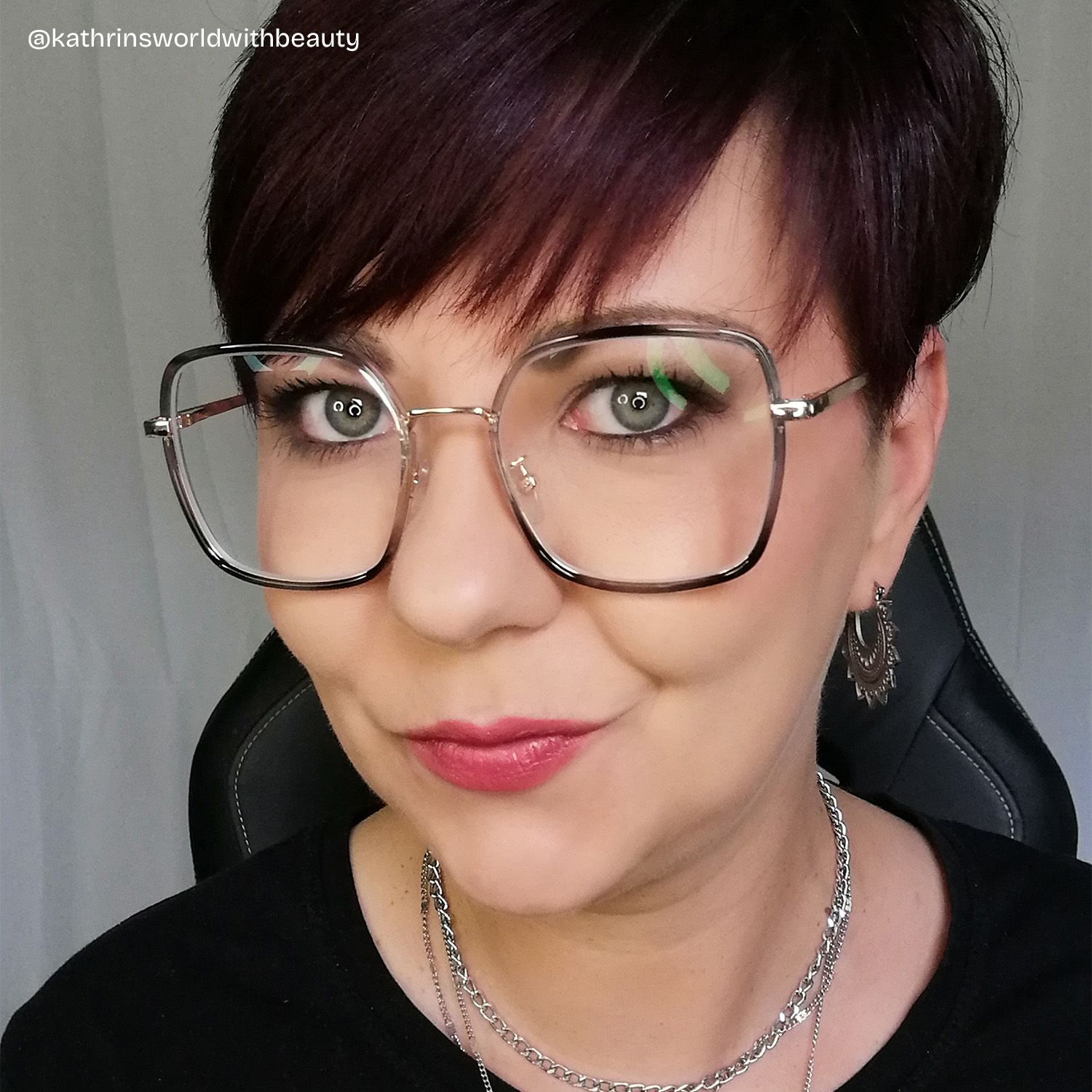 Kelby Grau-Schwarz Quadratisch Brille8