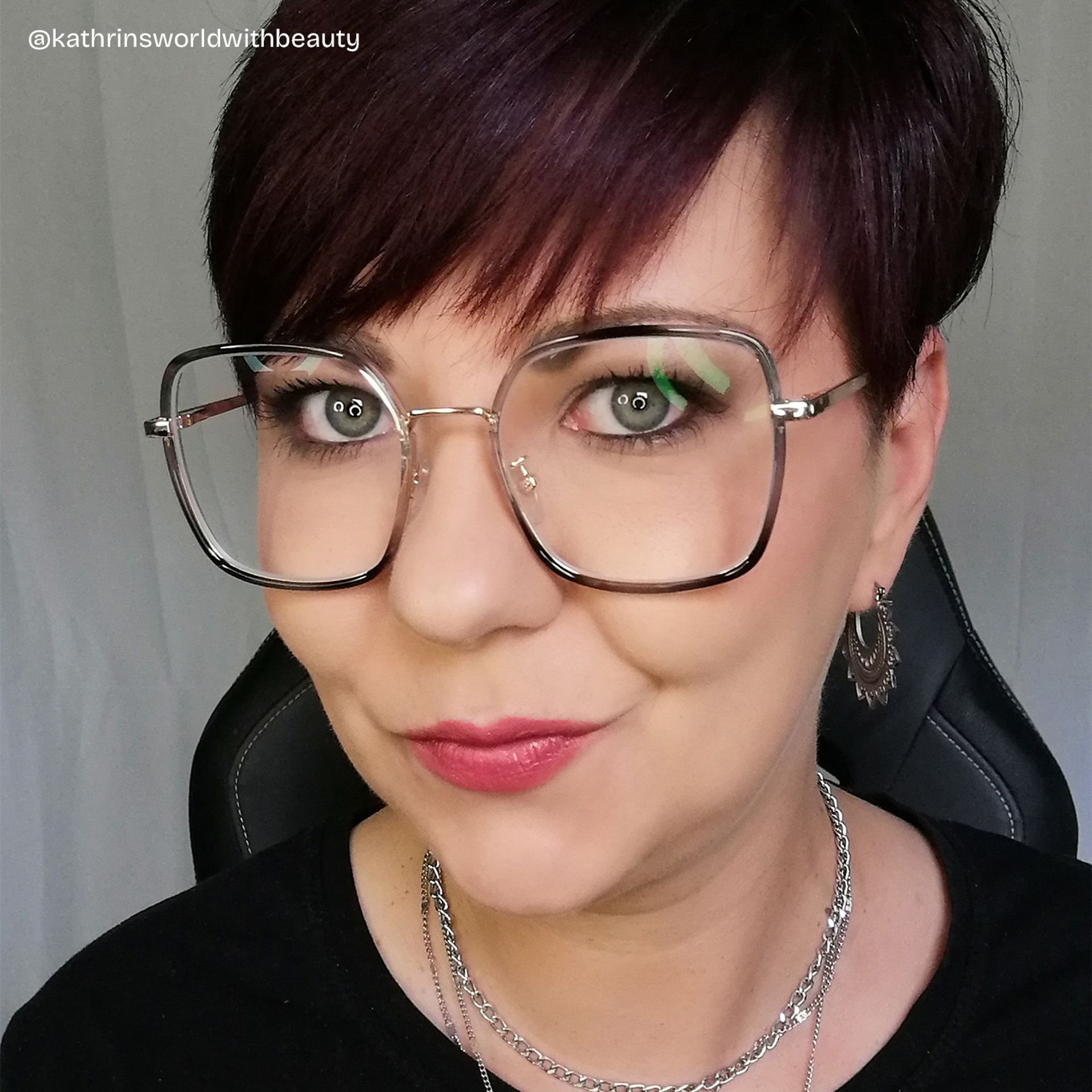 Kelby Grau-Schwarz Quadratisch Brille8