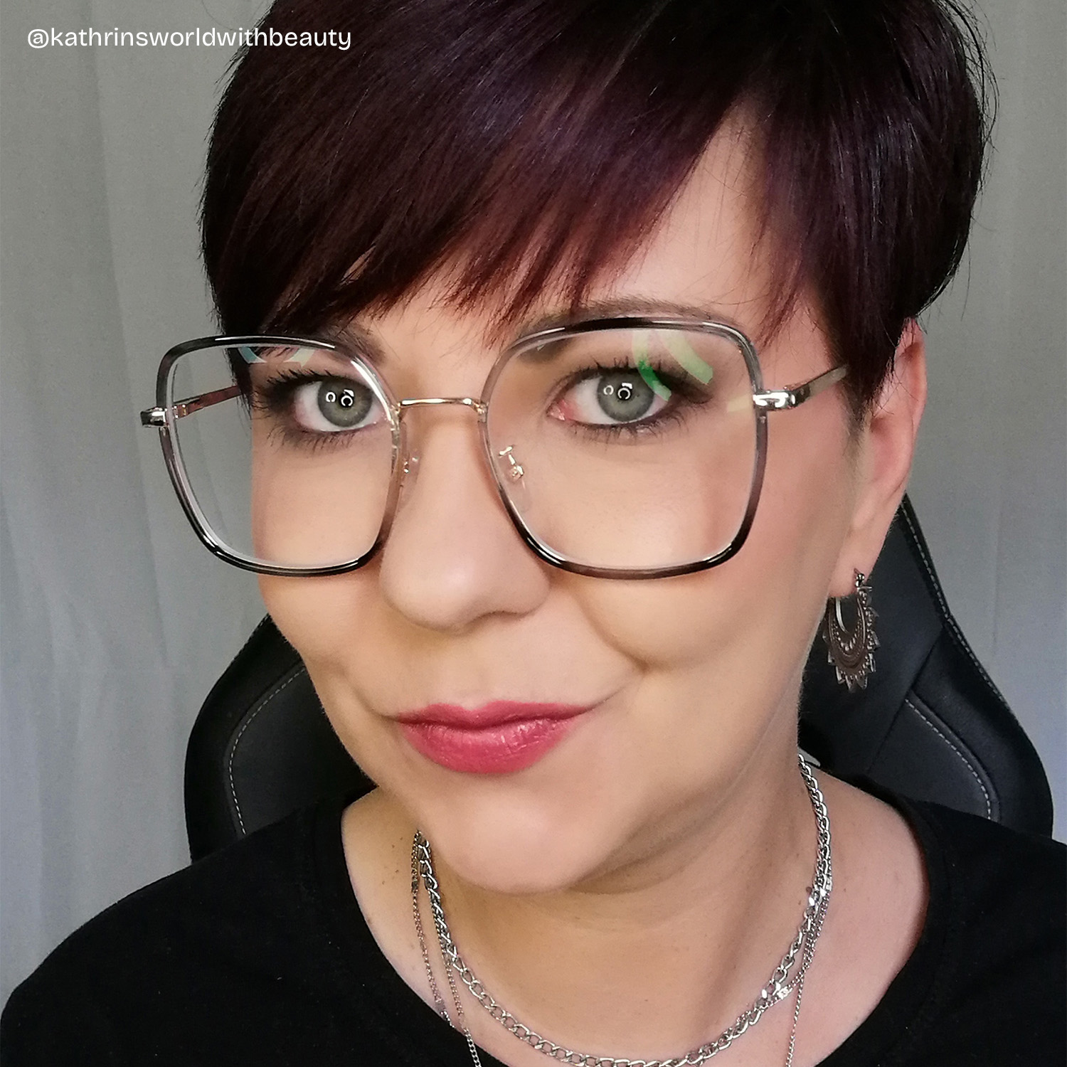 Kelby Grau-Schwarz Quadratisch Brille7