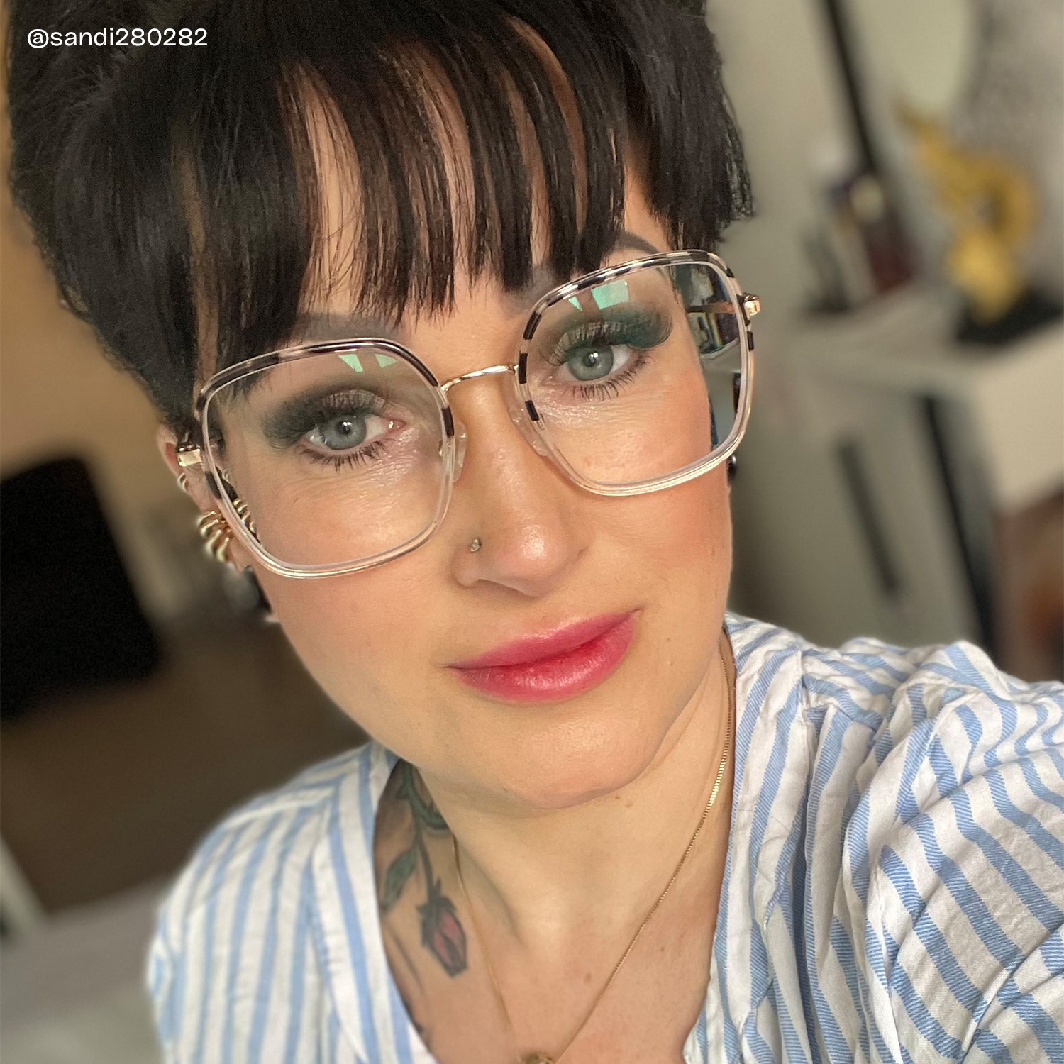 Kelby Schwarz-Tortoise Quadratisch Brille5