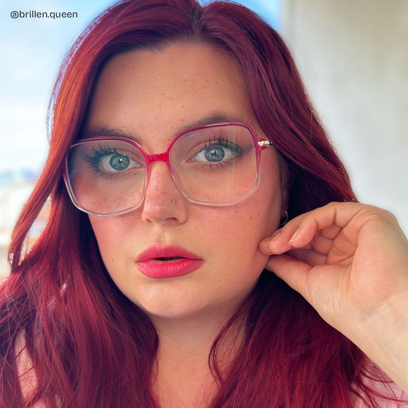 Payton Dunkelrosa Geometrisch Brille