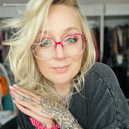 Payton Dunkelrosa Geometrisch Brille8