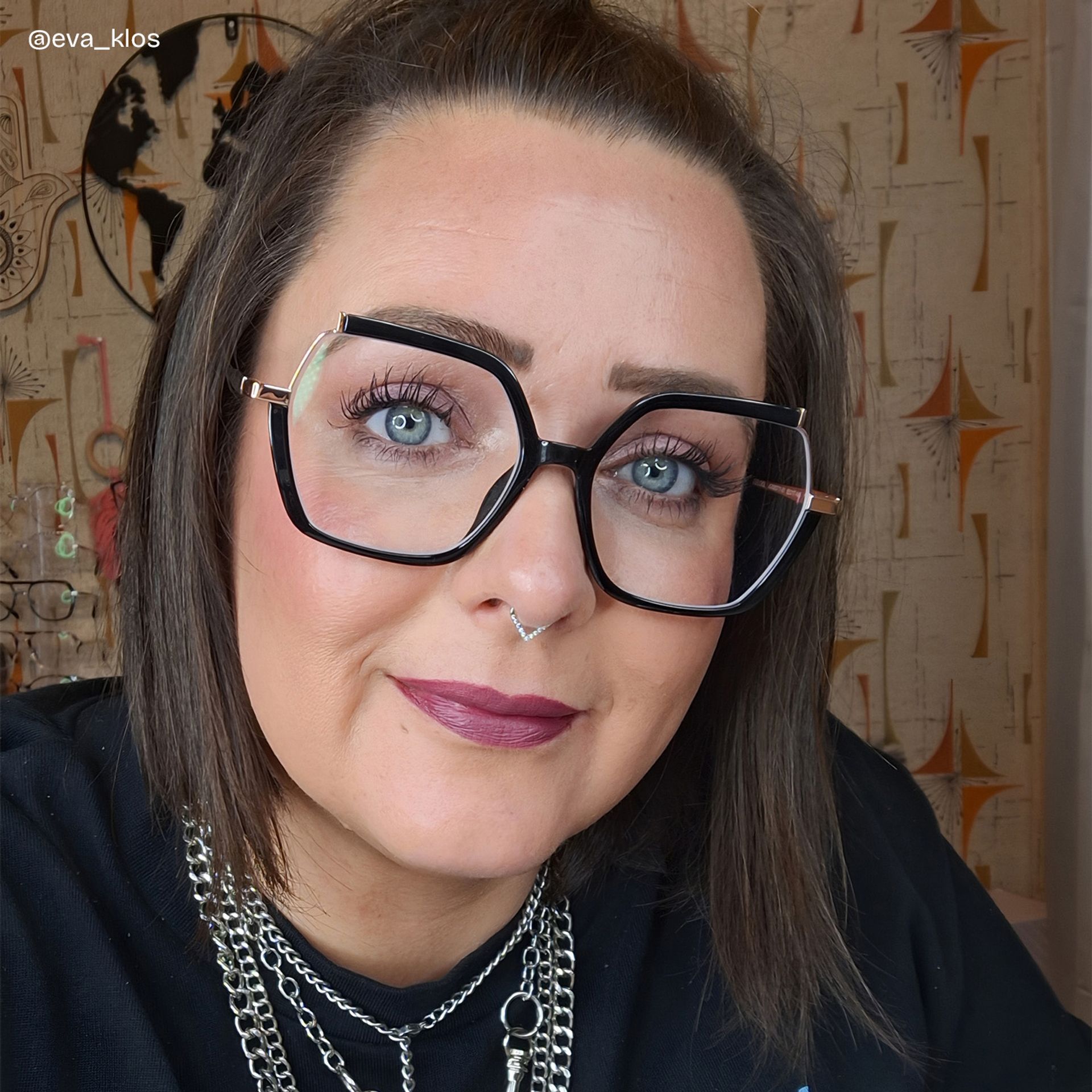 Yulisa Schwarz Quadratisch Brille7