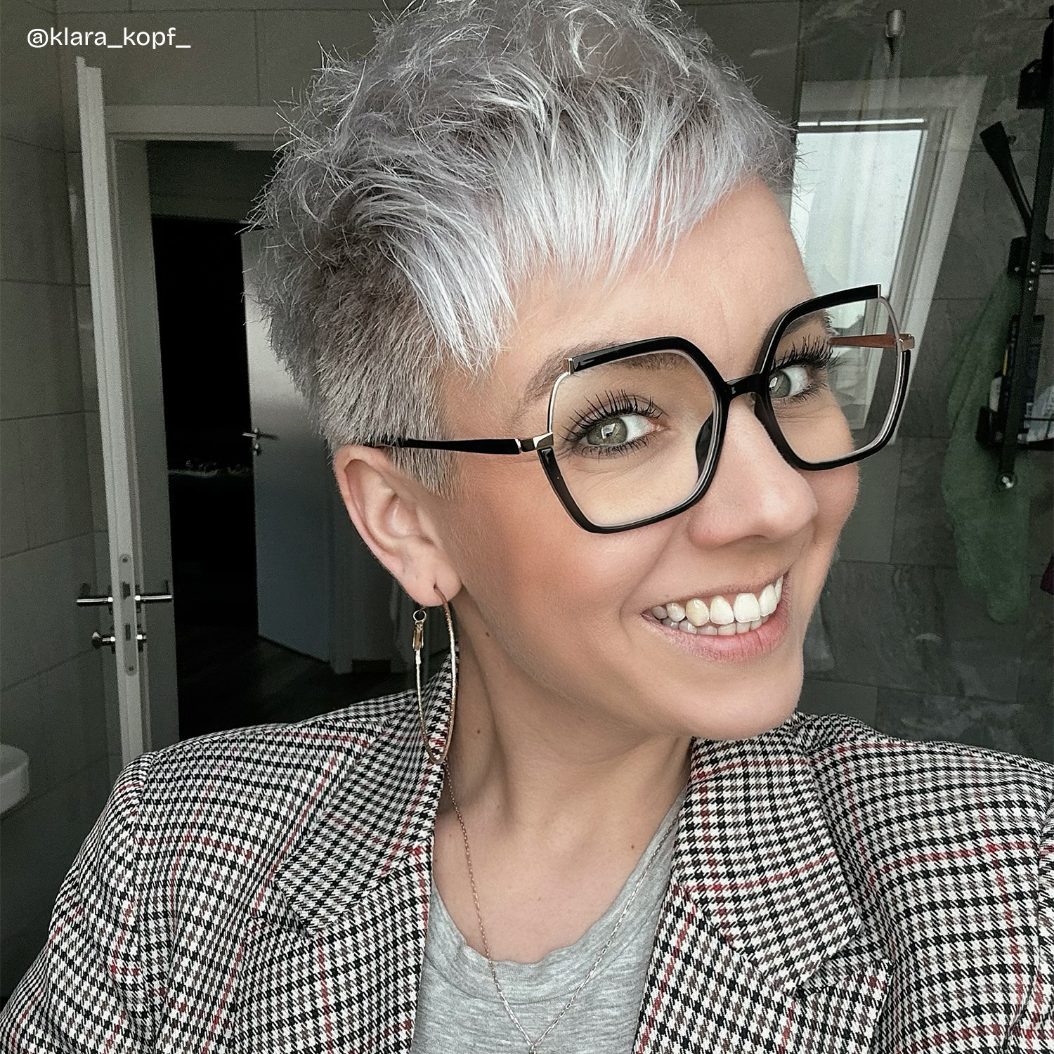Yulisa Schwarz Quadratisch Brille5
