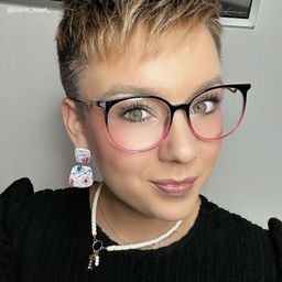 Babbage Schwarz-Lila Rund Brille11