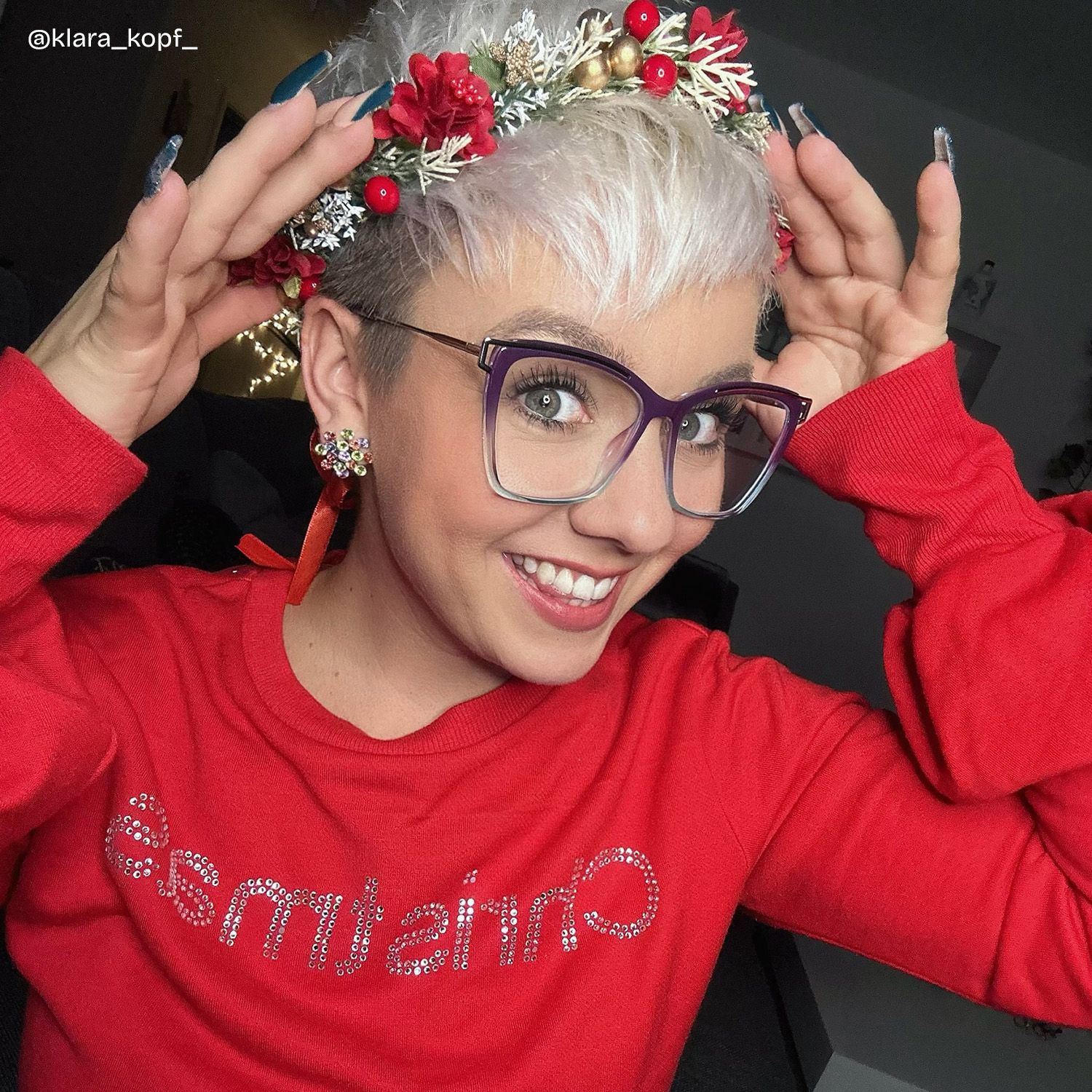 Matia Lila-Blau Quadratisch Brille6