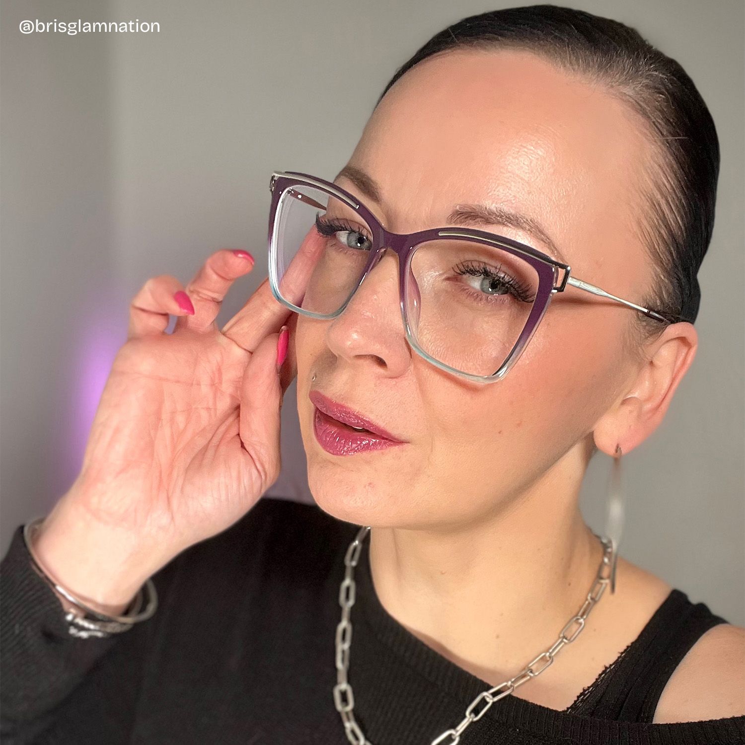 Matia Lila-Blau Quadratisch Brille7