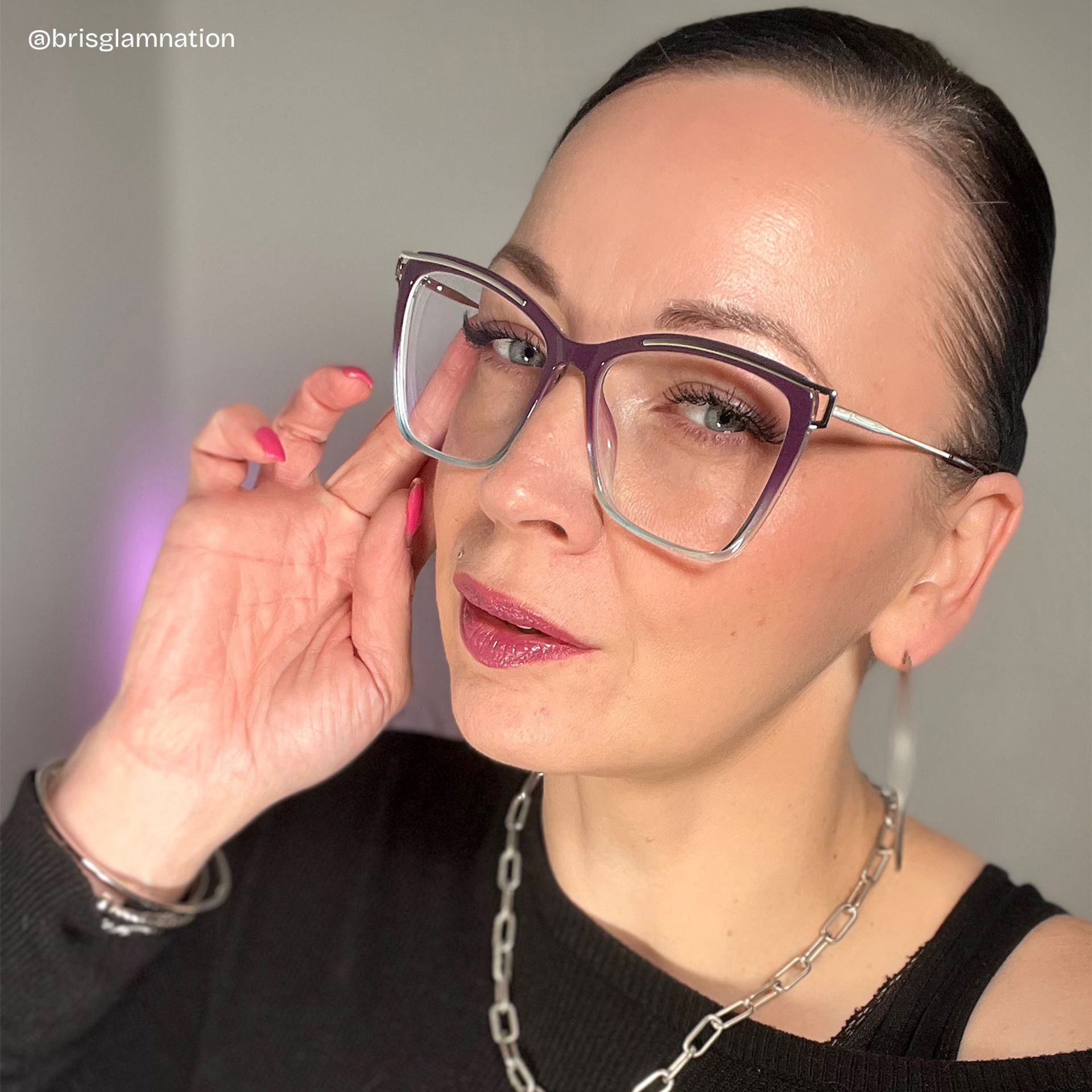 Matia Lila-Blau Quadratisch Brille6