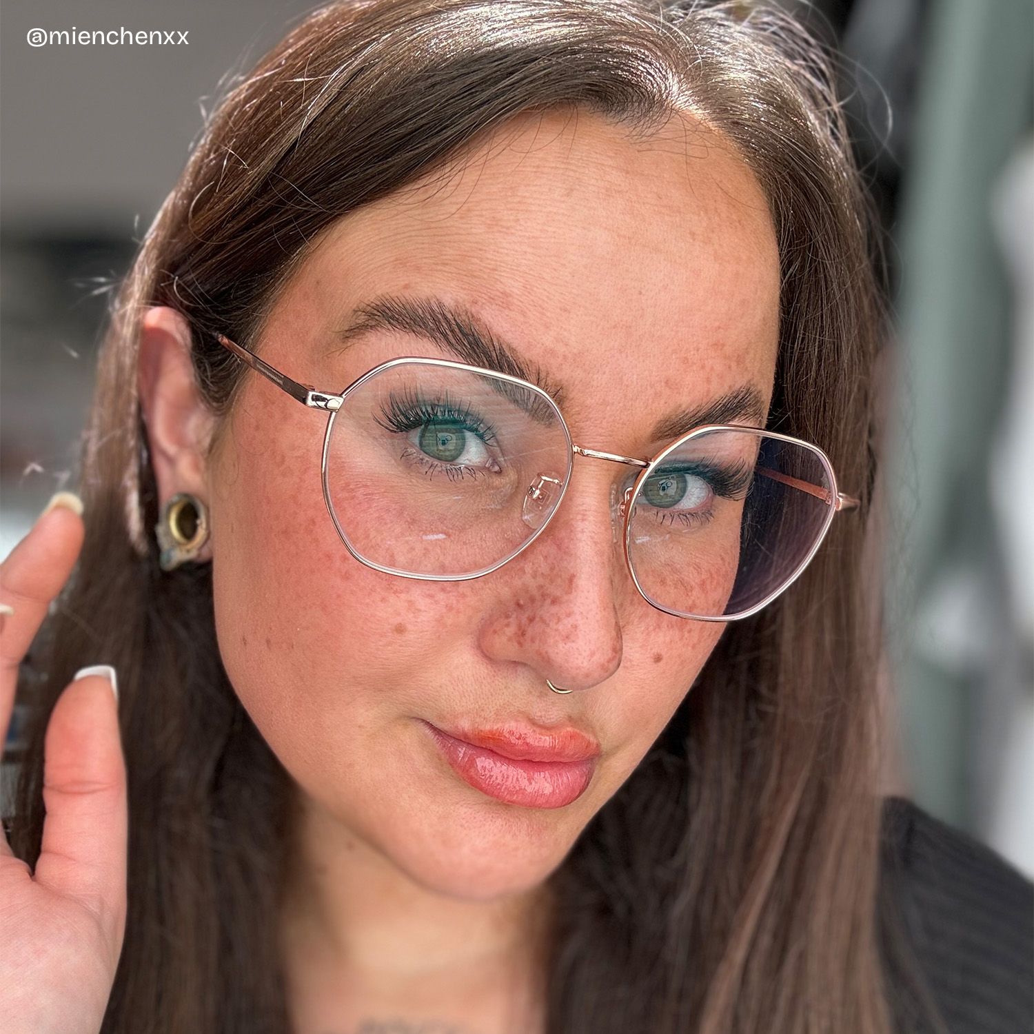 Lilly Rosa-Gold Geometrisch Brille7