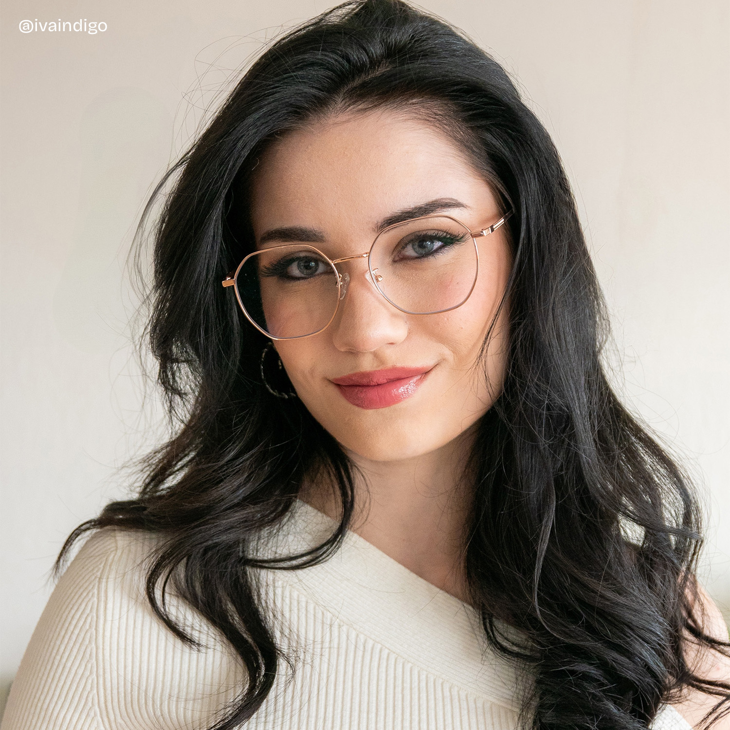 Lilly Rosa-Gold Geometrisch Brille8