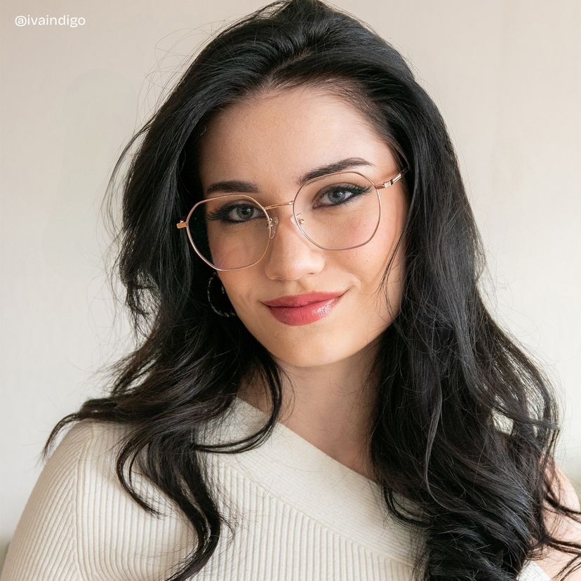 Lilly Rosa-Gold Geometrisch Brille
