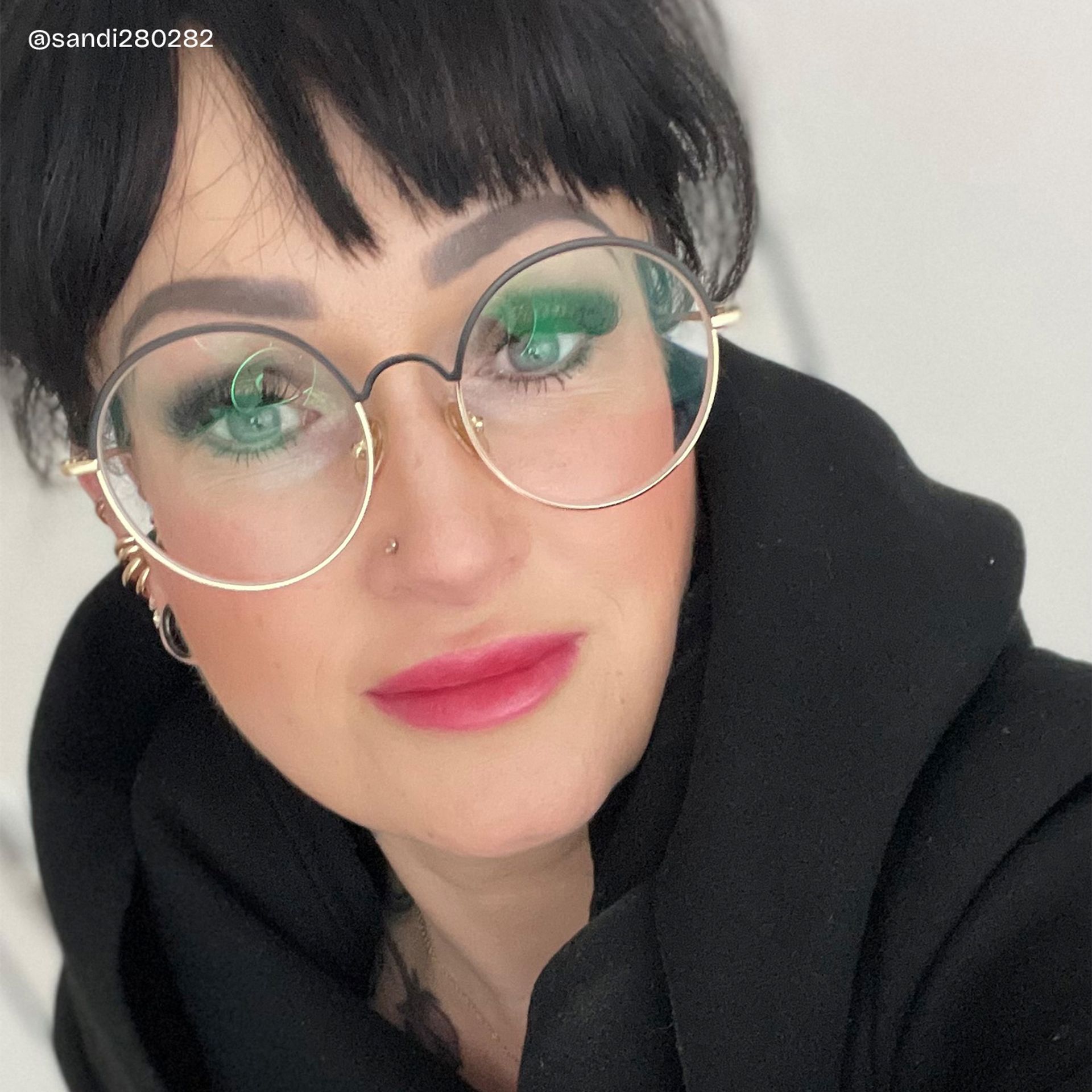 Beverly Schwarz-Gold Rund Brille8