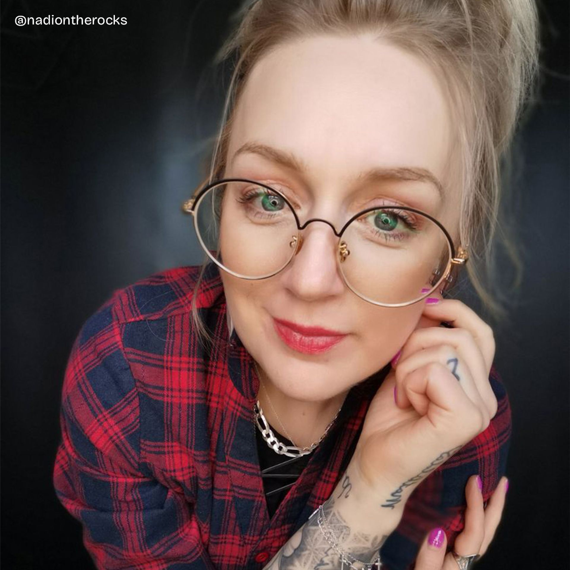 Beverly Schwarz-Gold Rund Brille6