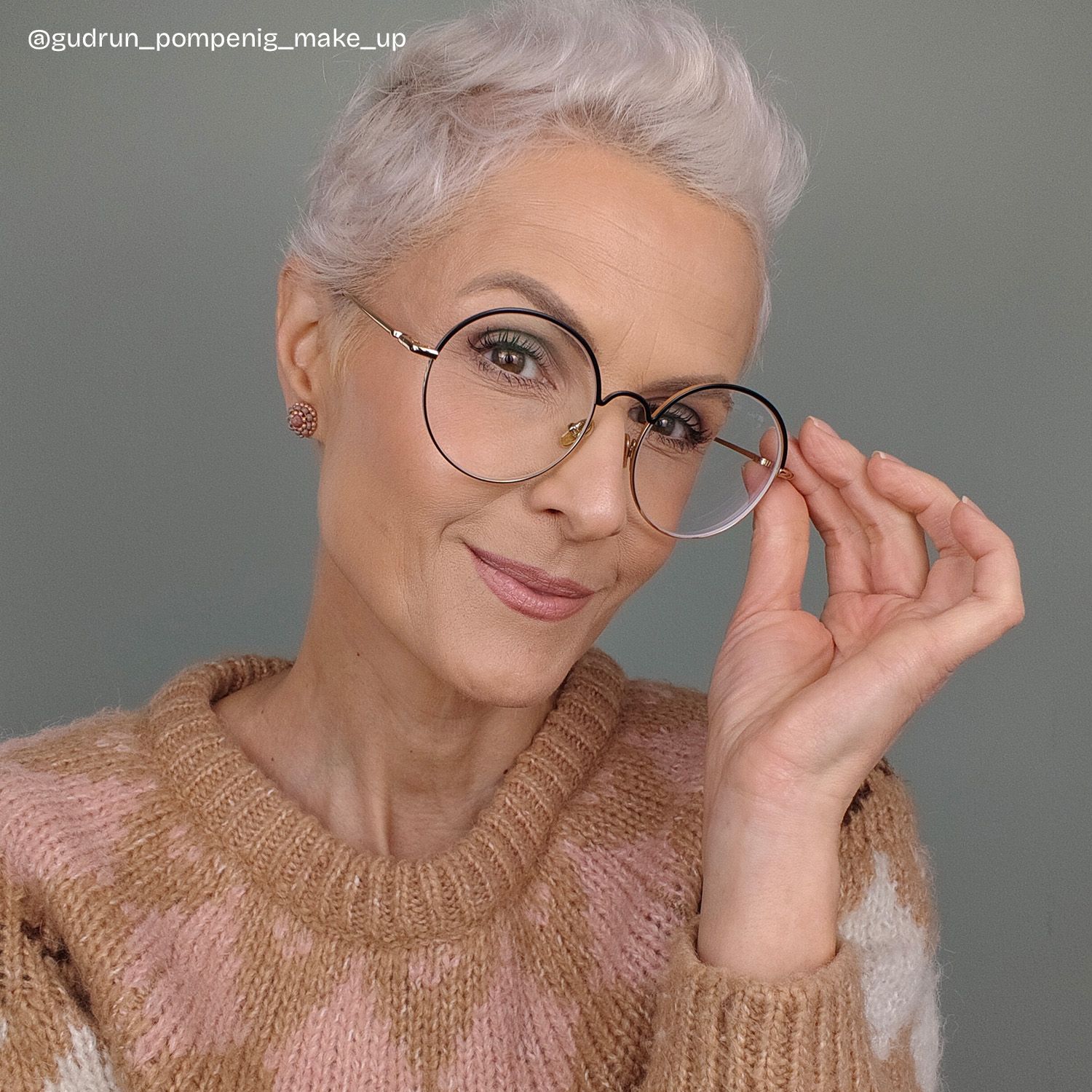 Beverly Schwarz-Gold Rund Brille7