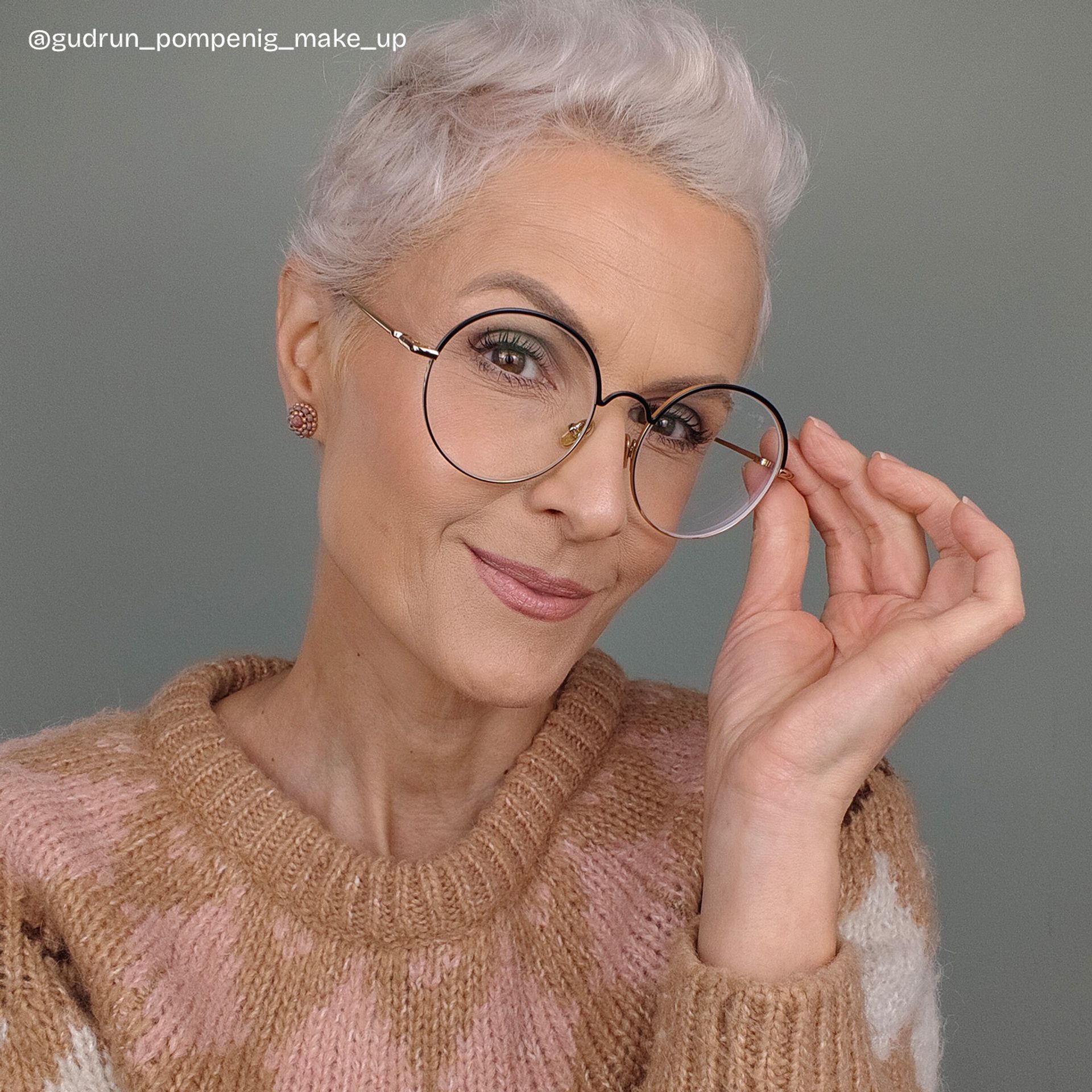 Beverly Schwarz-Gold Rund Brille7