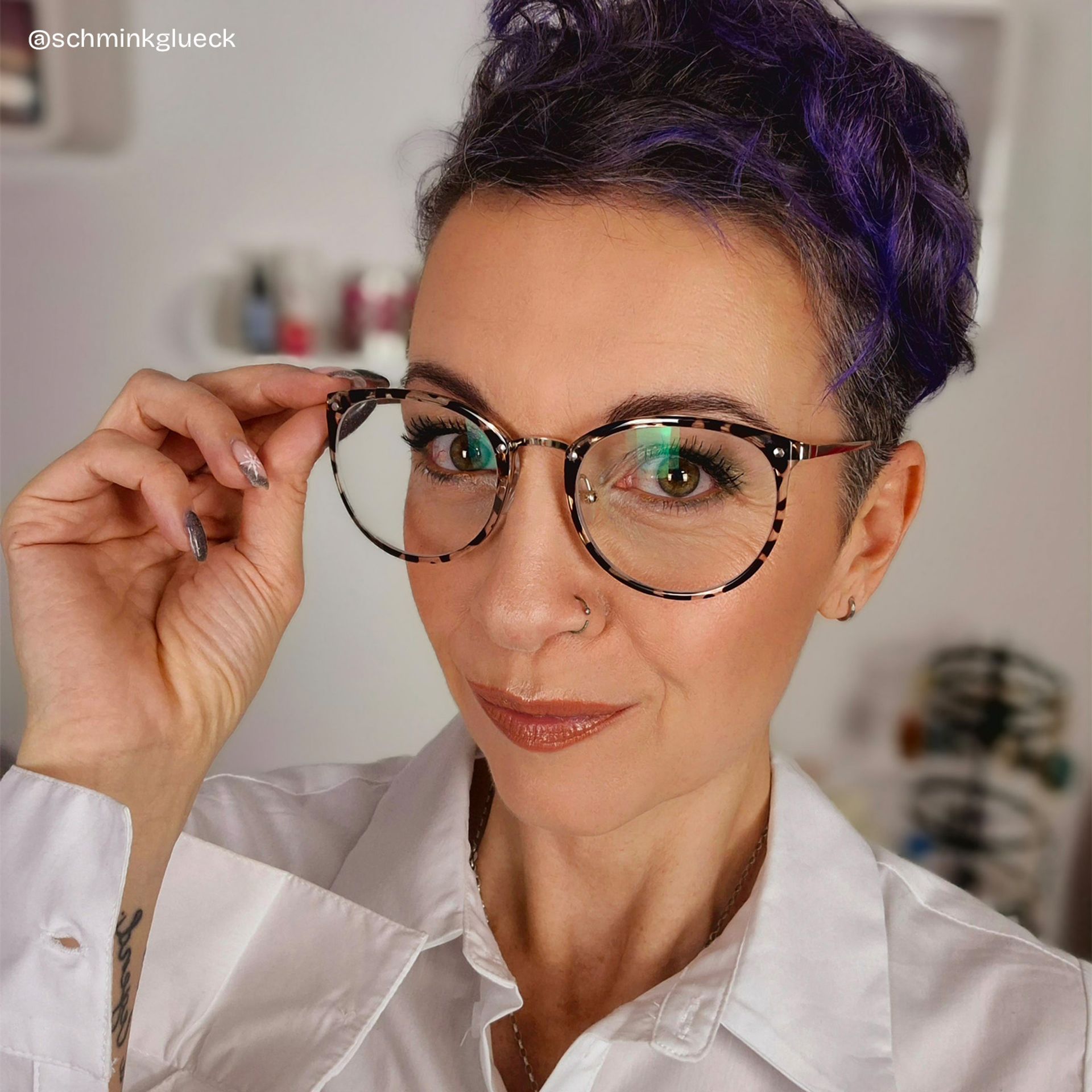 Abbas Schwarz-Tortoise Rund Brille6