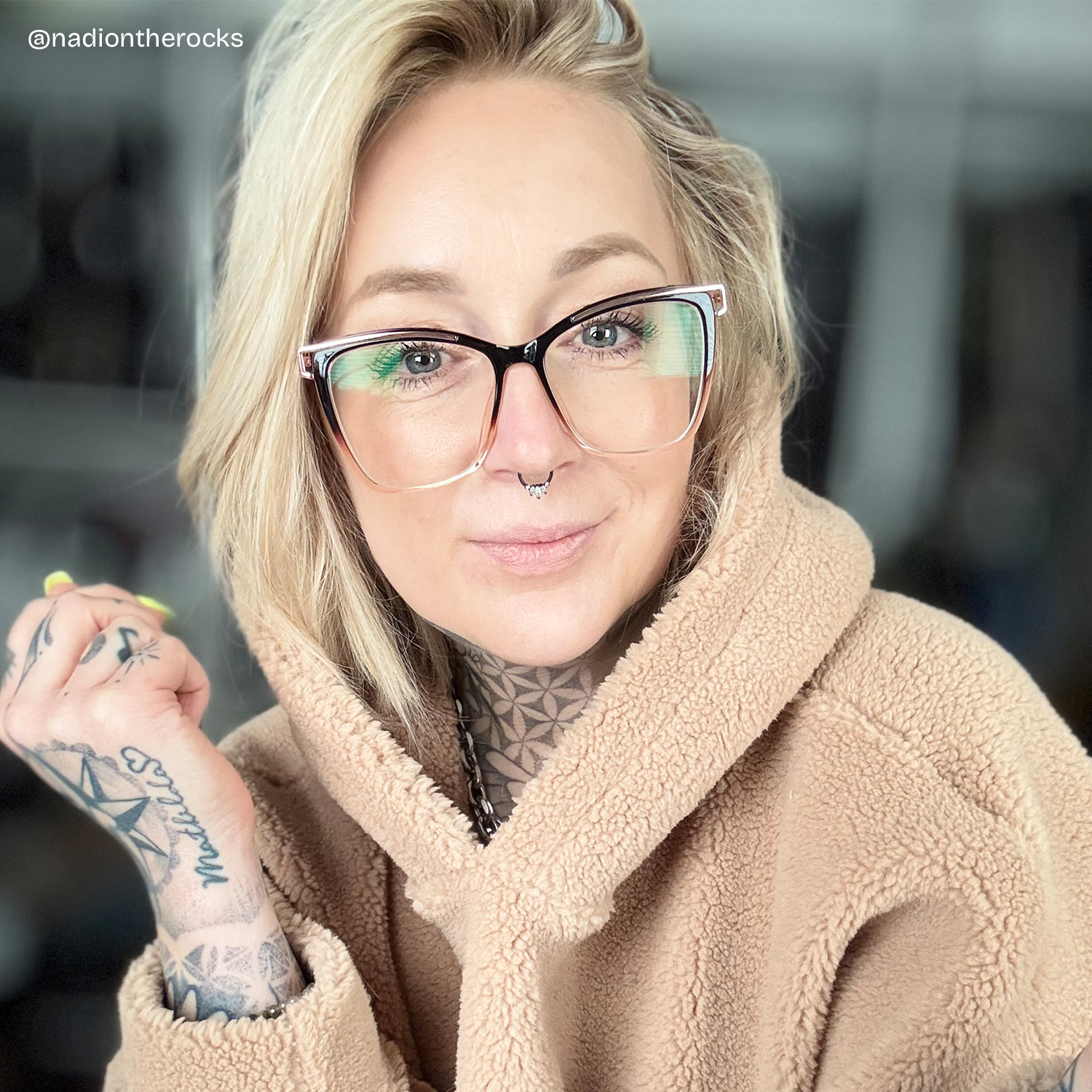 Matia Schwarz-Braun Quadratisch Brille5