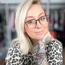 Mander Schwarz-Lila Quadratisch Brille6