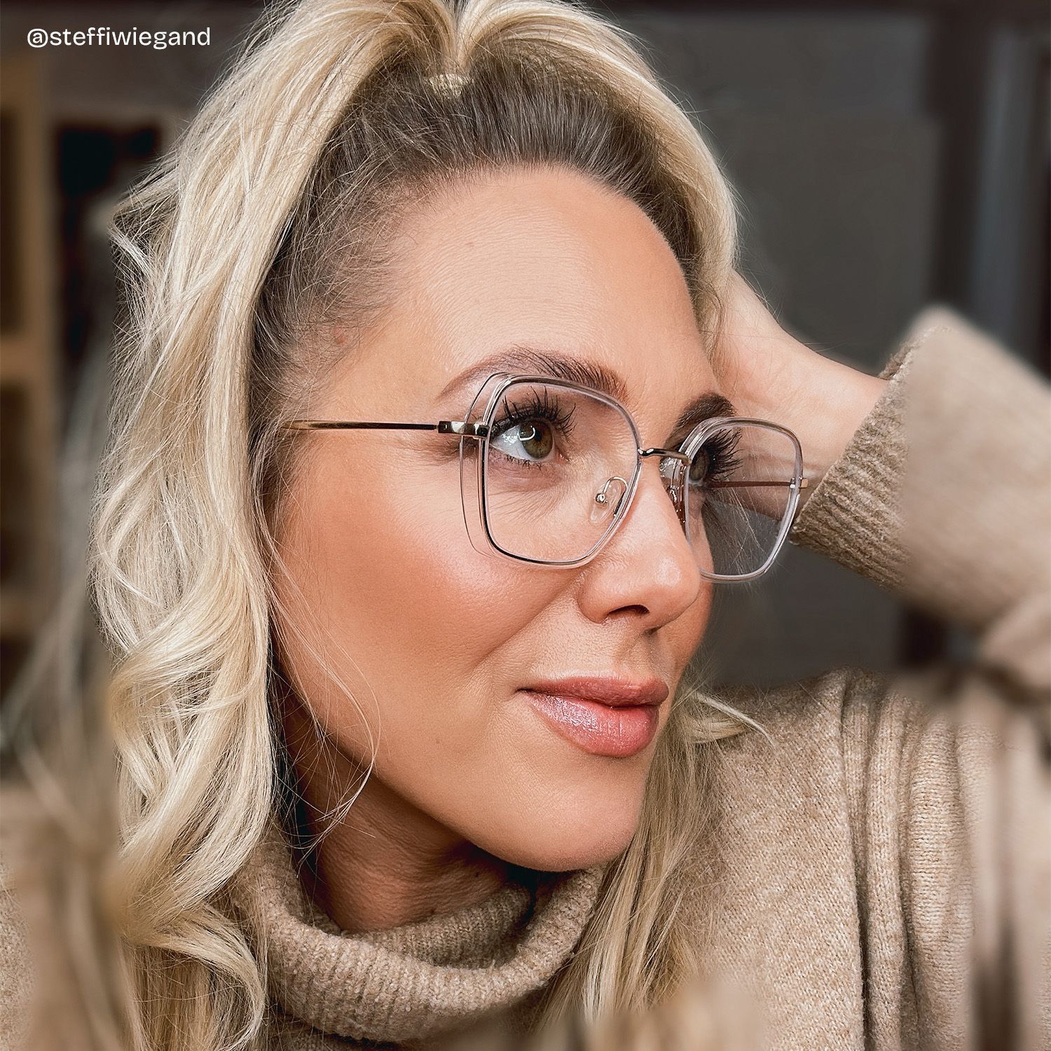 Natalee Gold Klar Quadratisch Brille6