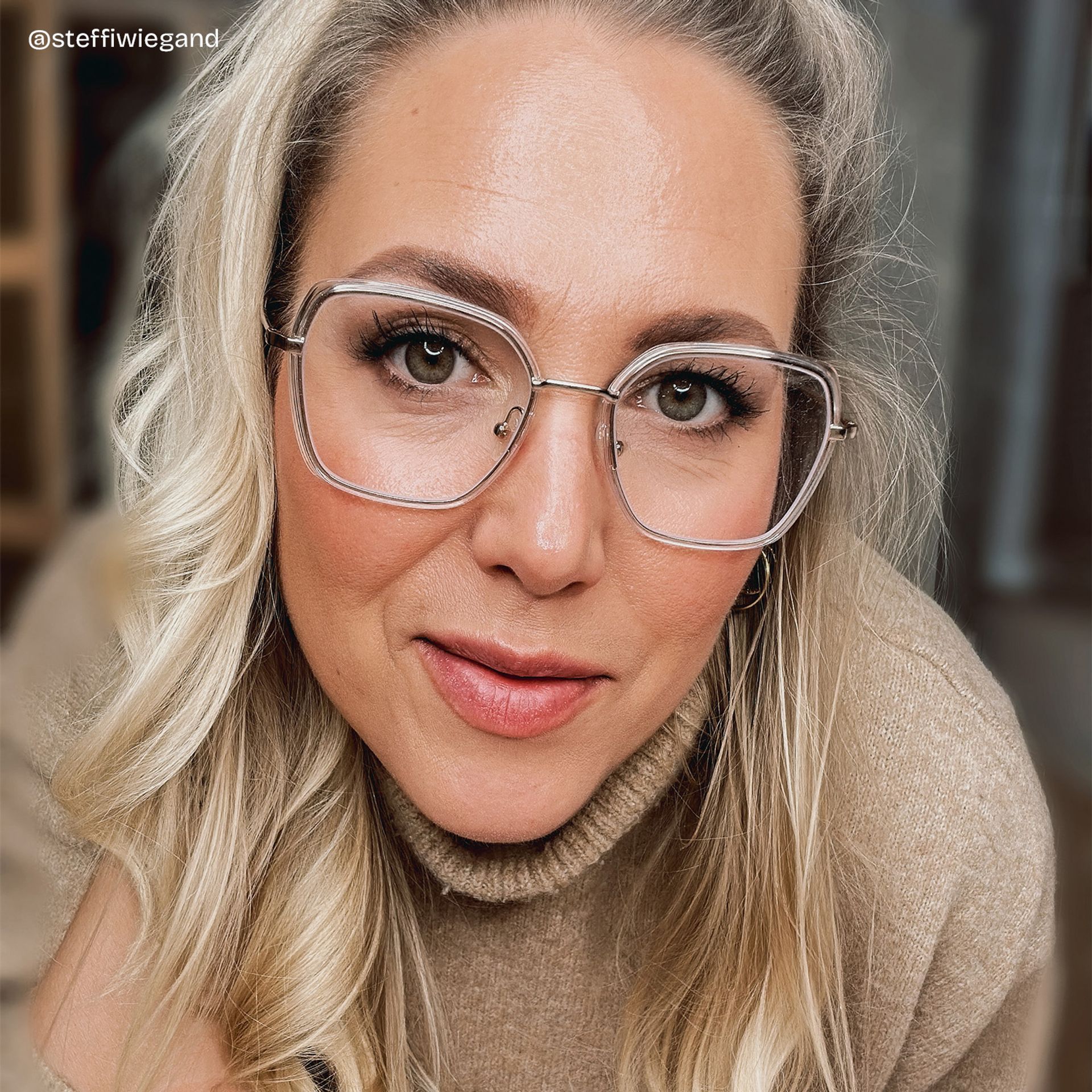 Natalee Gold Klar Quadratisch Brille7