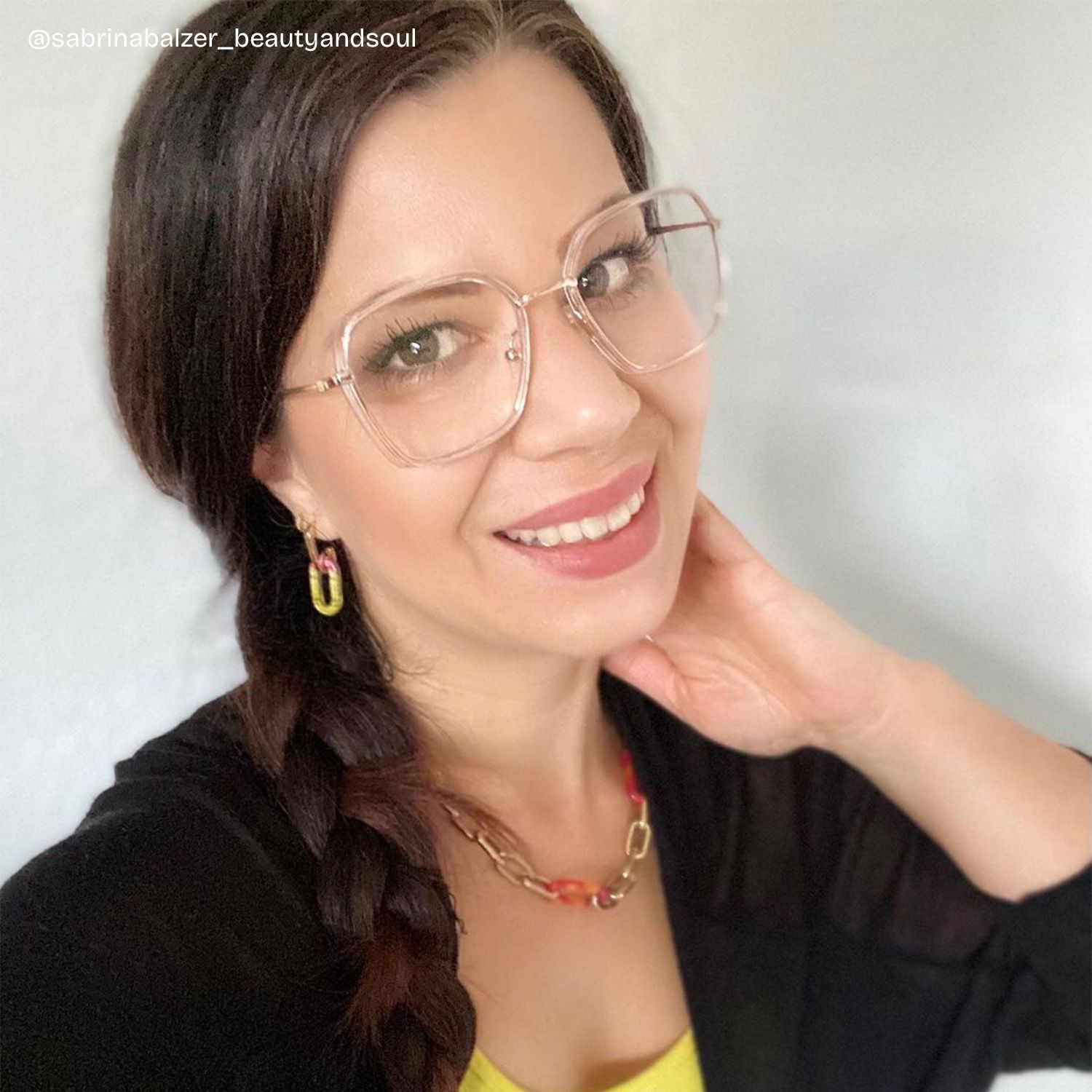 Natalee Gold Klar Quadratisch Brille8