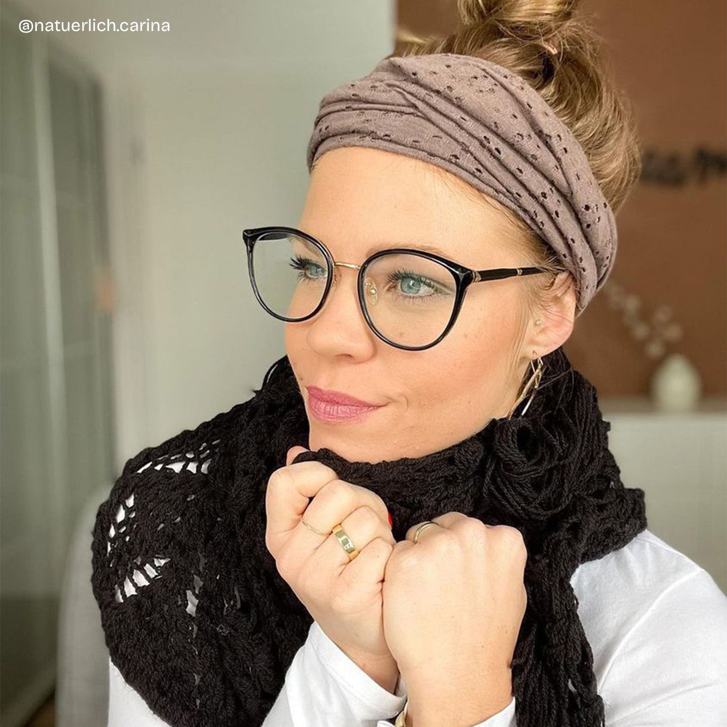 Zabrina Schwarz Rund Brille6