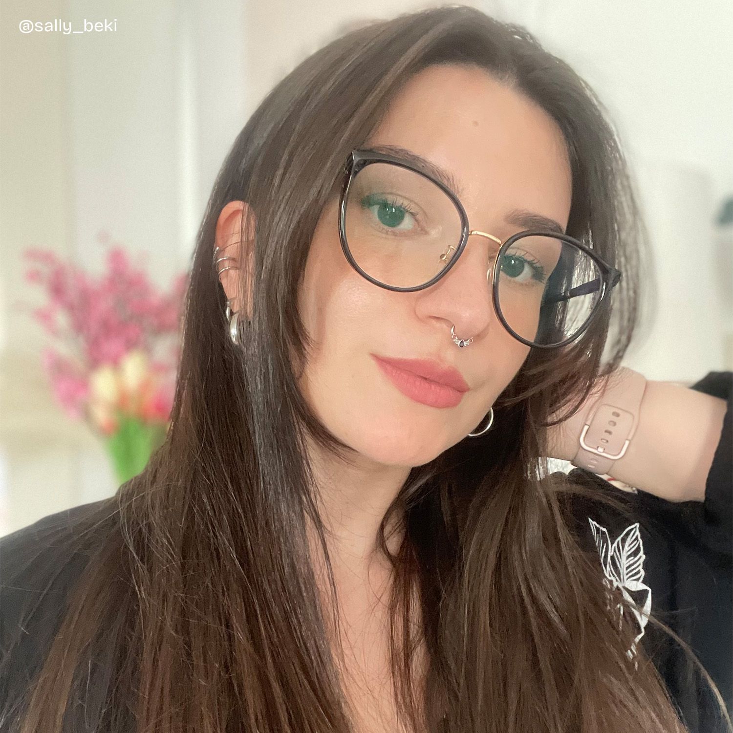 Zabrina Schwarz Rund Brille8