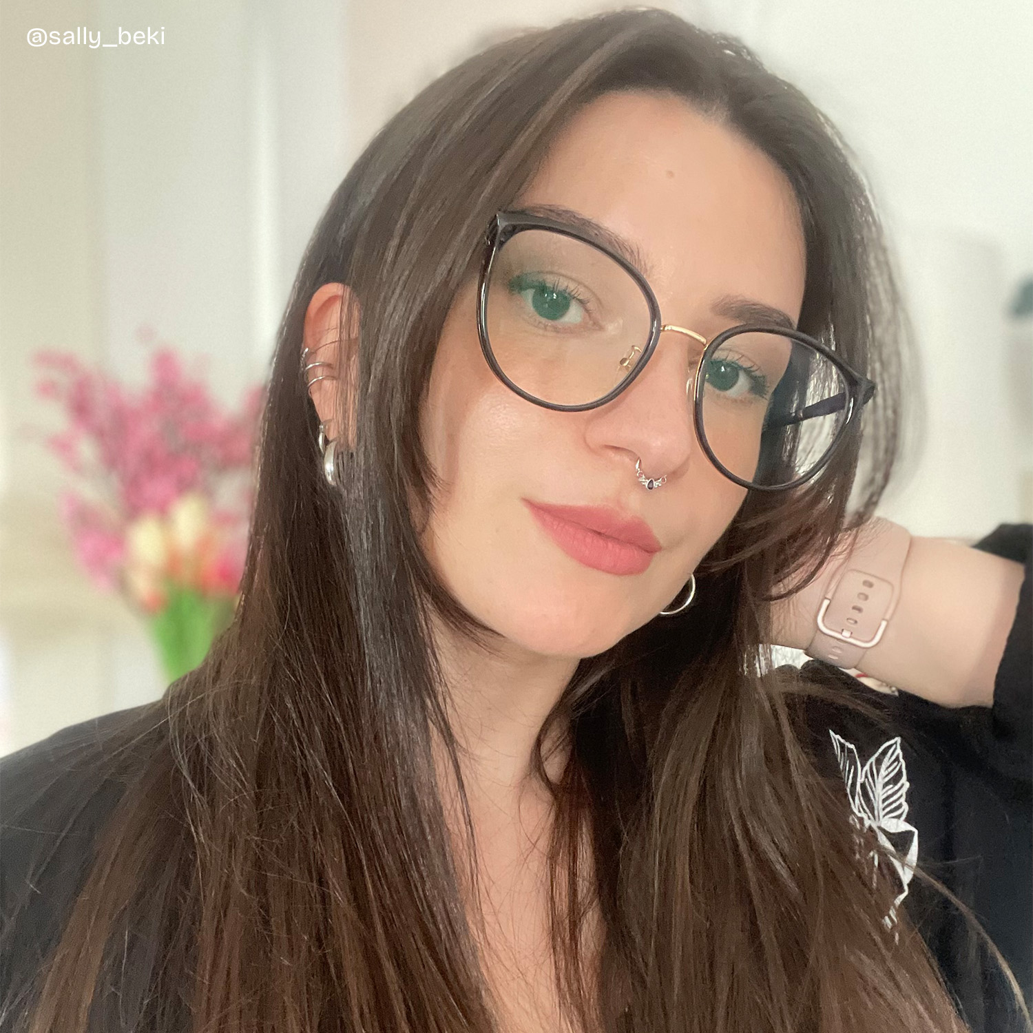 Zoe Schwarz Rund Brille8