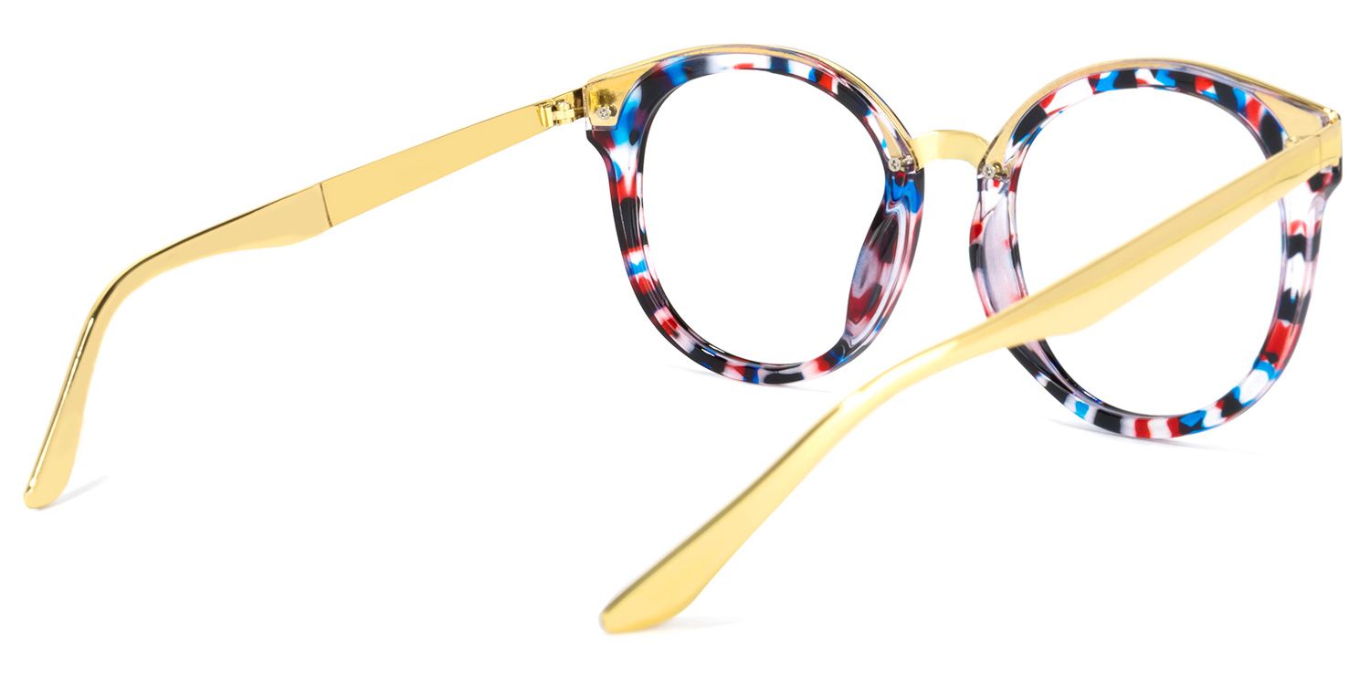 Ettenheim Blau Schwarz Blumenmuster Runde Brille4