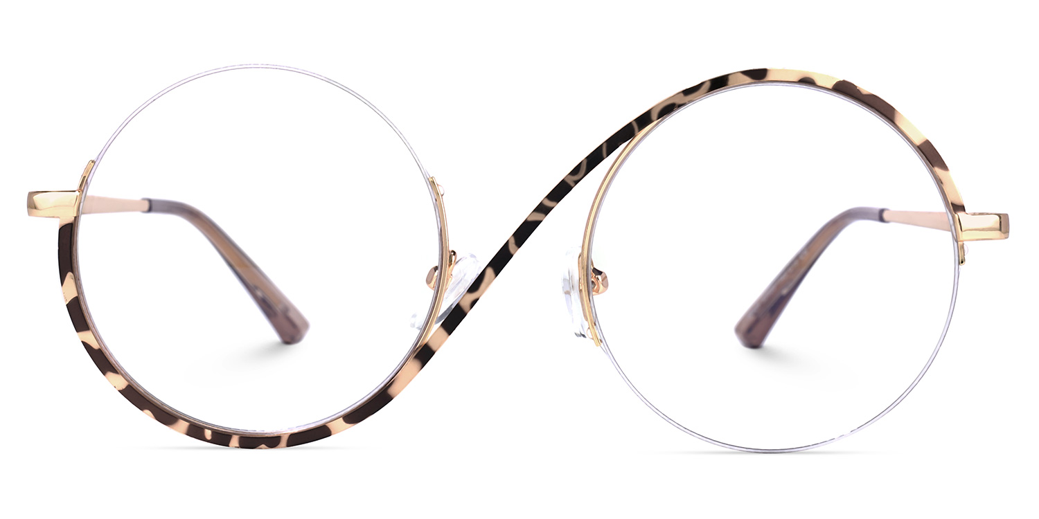 Alina Schwarz-Tortoise Rund Brille