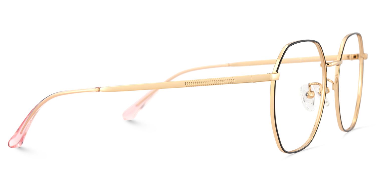 Lilly Rosa-Schwarz Geometrisch Brille2