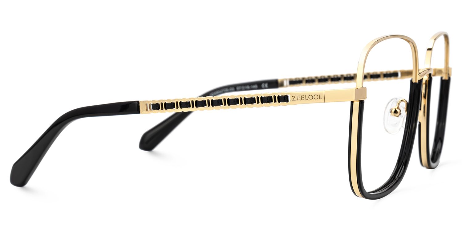 Perfecta Schwarz Quadratisch Gemischte Materialien Brille5