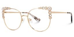Wallice Gold Cateye Brille2