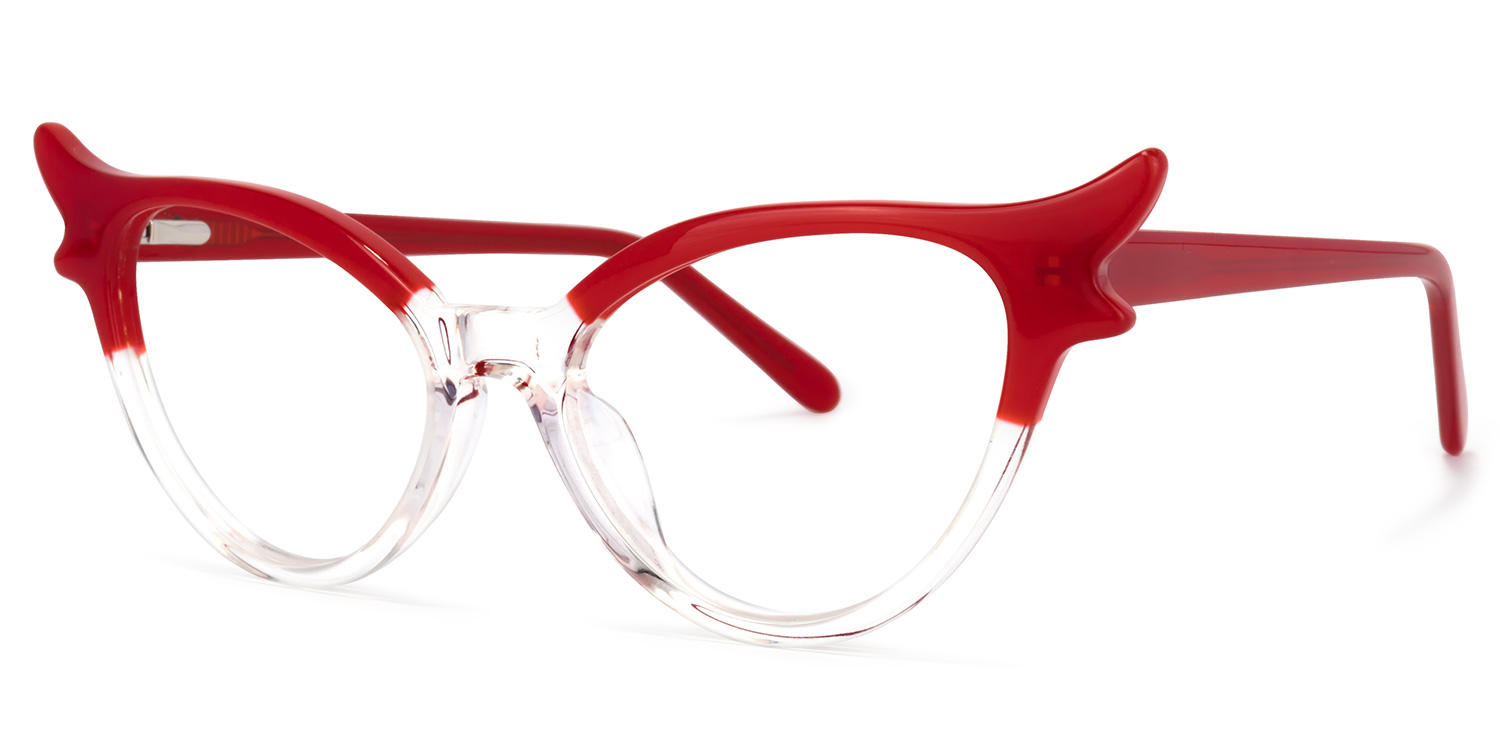 Judy Kristall Rot Cat Eye Brille1