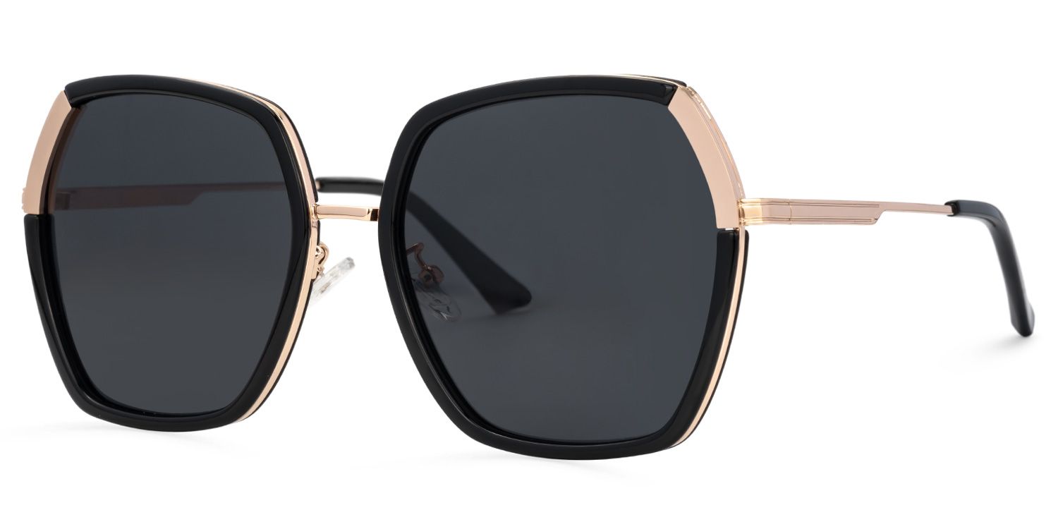Zula Schwarz Geometrisch Sonnenbrille1
