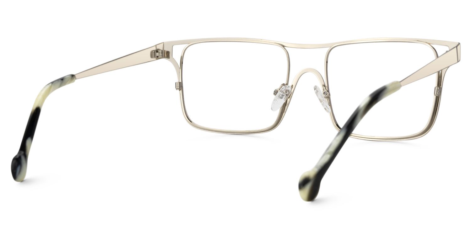 Nova Gold Rechteckig Metall Brille2