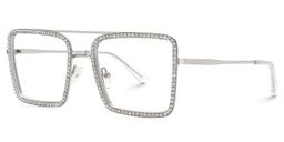 Diva Silber Quadratisch Brille3