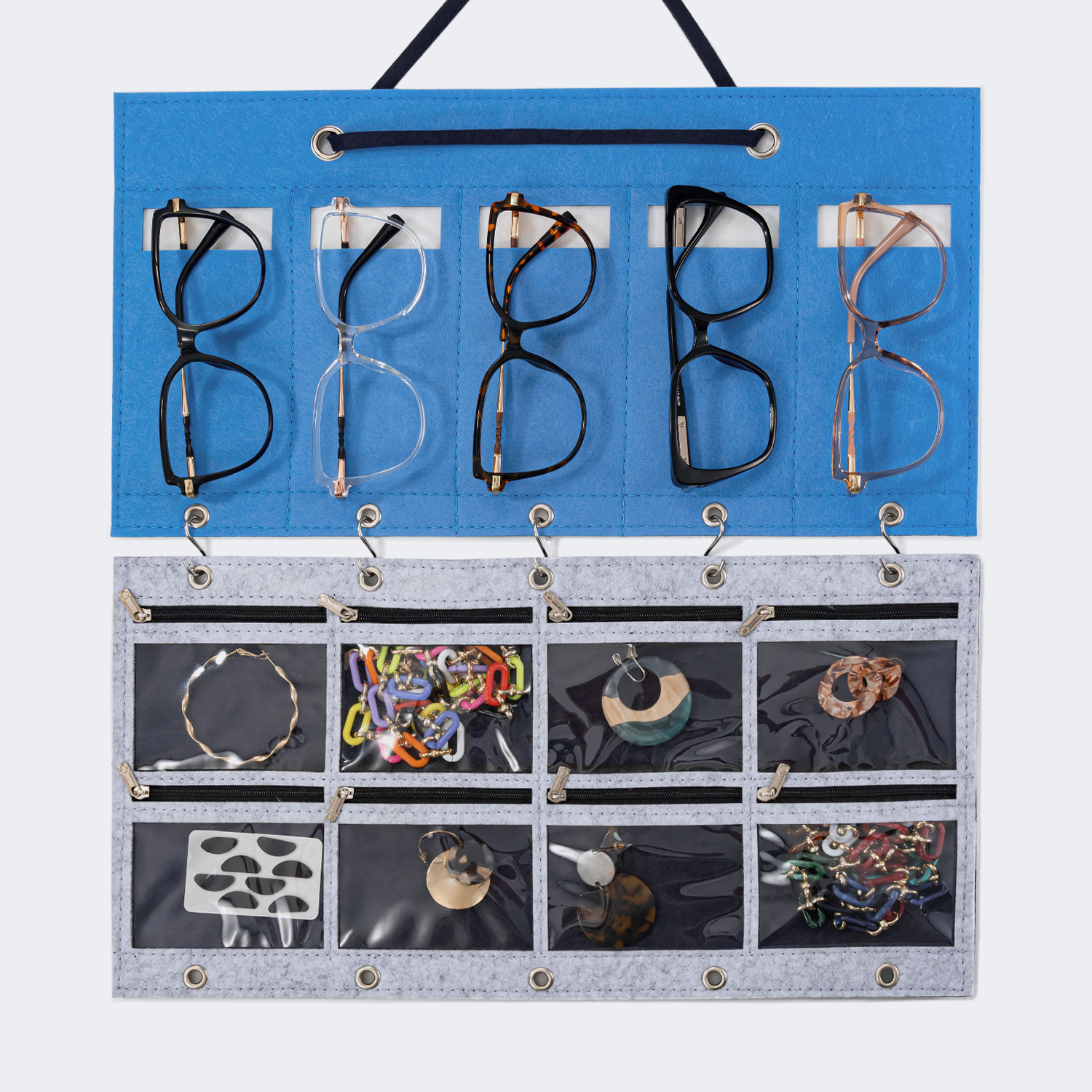 praktische blaue Klassen Hängende Taschen gutes Bild