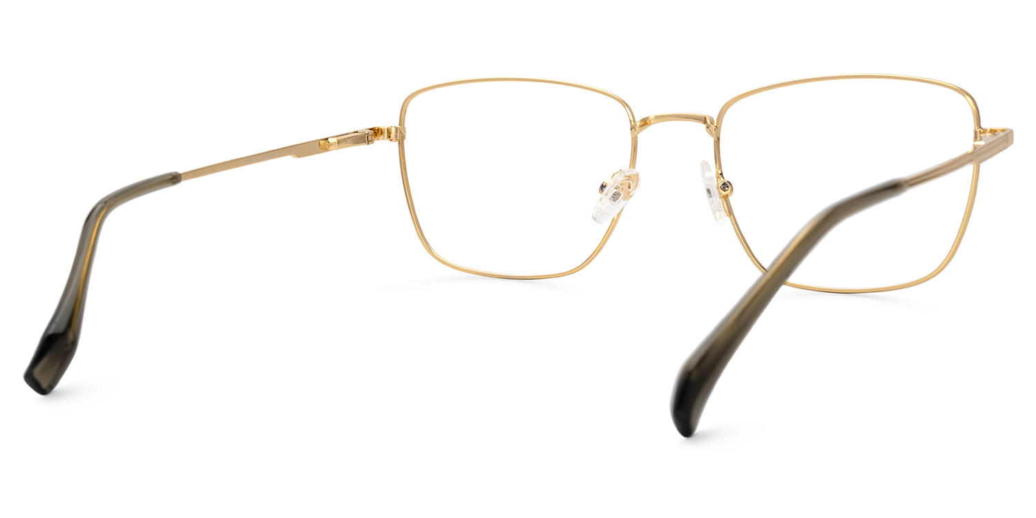 Oduntan Gold Rechteckig Brille3